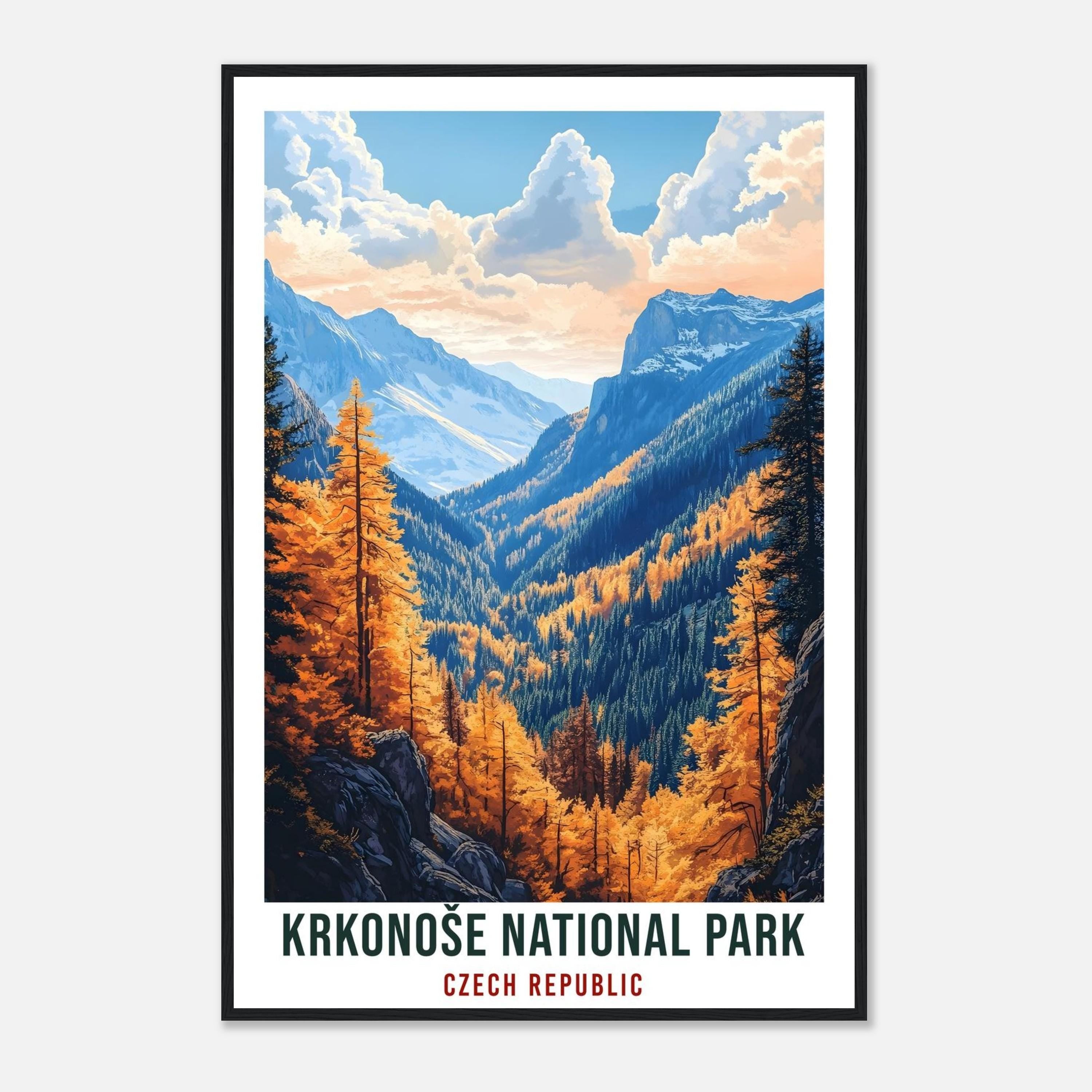 Krkonoše National Park Travel Print Czechia Home Decor Wall Art Gift Wall Hanging Art Lover Krkonoše Czech Republic Artwork Travel Poster