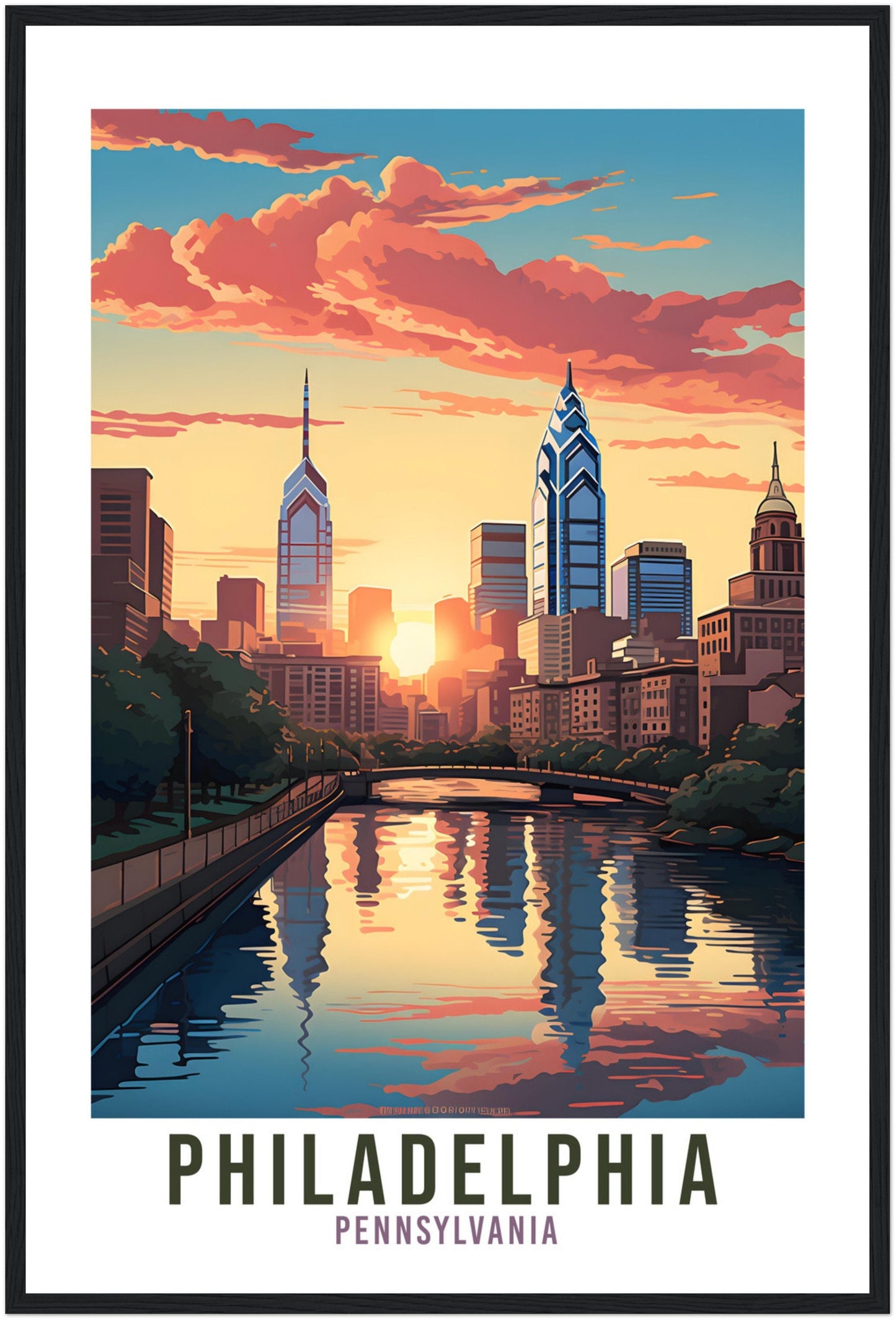 Philadelphia Travel Print Pennsylvania Wall Art Philadelphia Travel Poster Home Decor Philadelphia Art Lovers Gift Philadelphia Travel Art