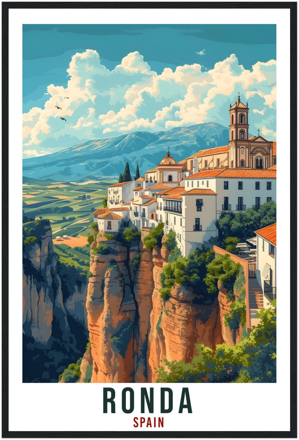 Ronda Travel Print Spain Home Decoration Ronda Art Gift Spanish City Wall Art Gift Wall Hanging Art Lover Spain Artwork Ronda Travel Poster