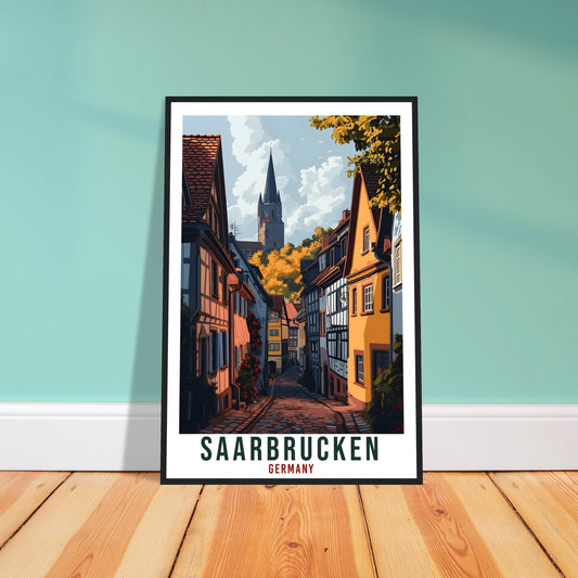 Saarbrucken Travel Print Germany Home Decoration German City Wall Art Gift Wall Hanging Art Lover Germany Artwork Saarbrucken Travel Poster