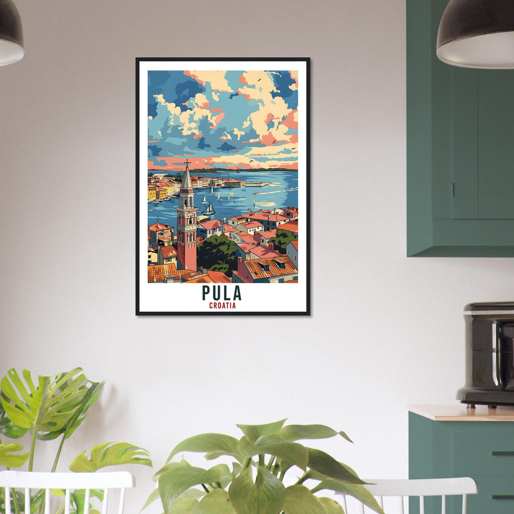 Pula Travel Print Croatia Wall Art Wall Hanging Home Décor Pula Gift Croatian Landmark Artwork Gift Pula Croatia Holiday Travel Poster