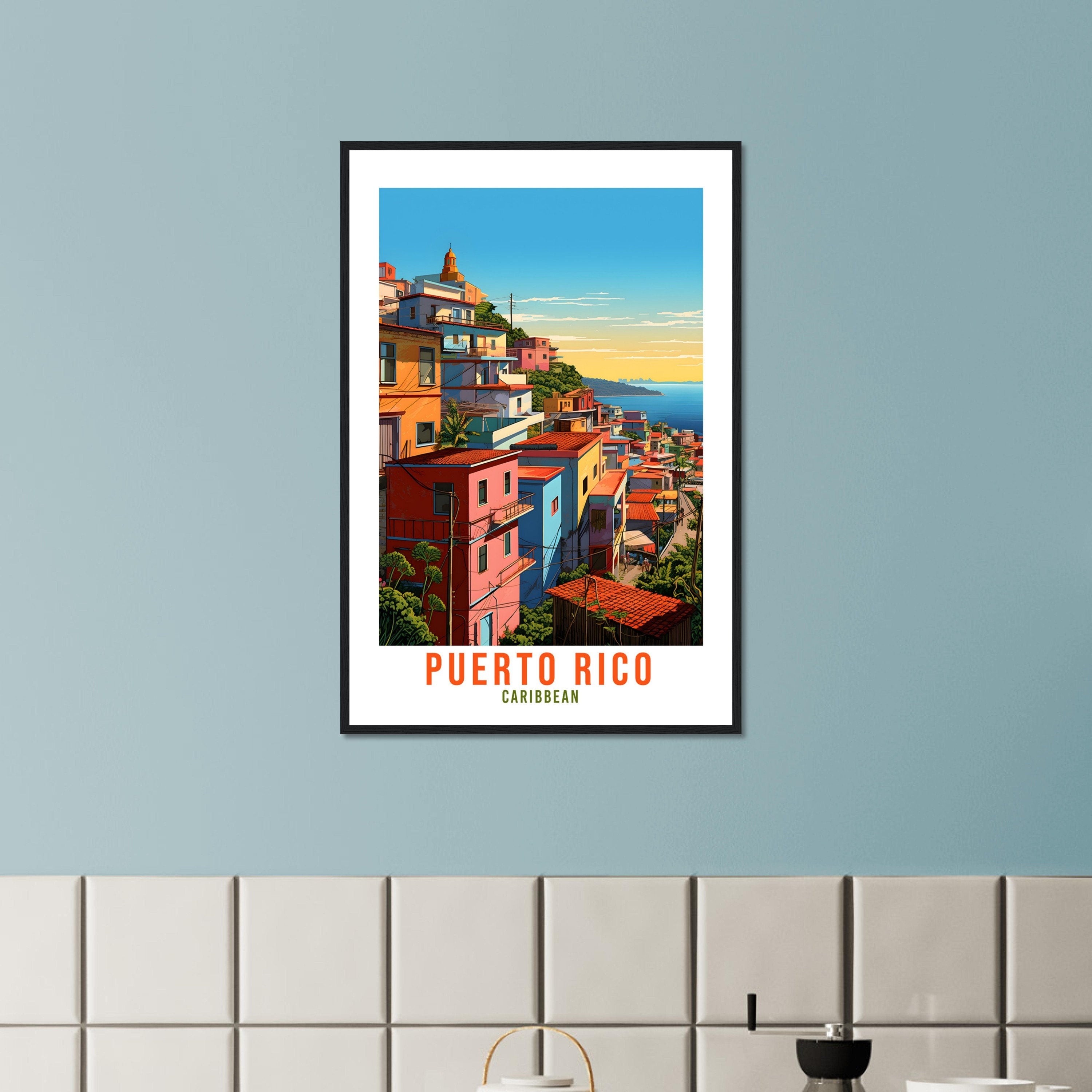Puerto Rico Travel Print Wall Art Caribbean Sunset Wall Hanging Home Décor Puerto Rico Gift Art Lovers San Juan Travel Poster Puerto Rican