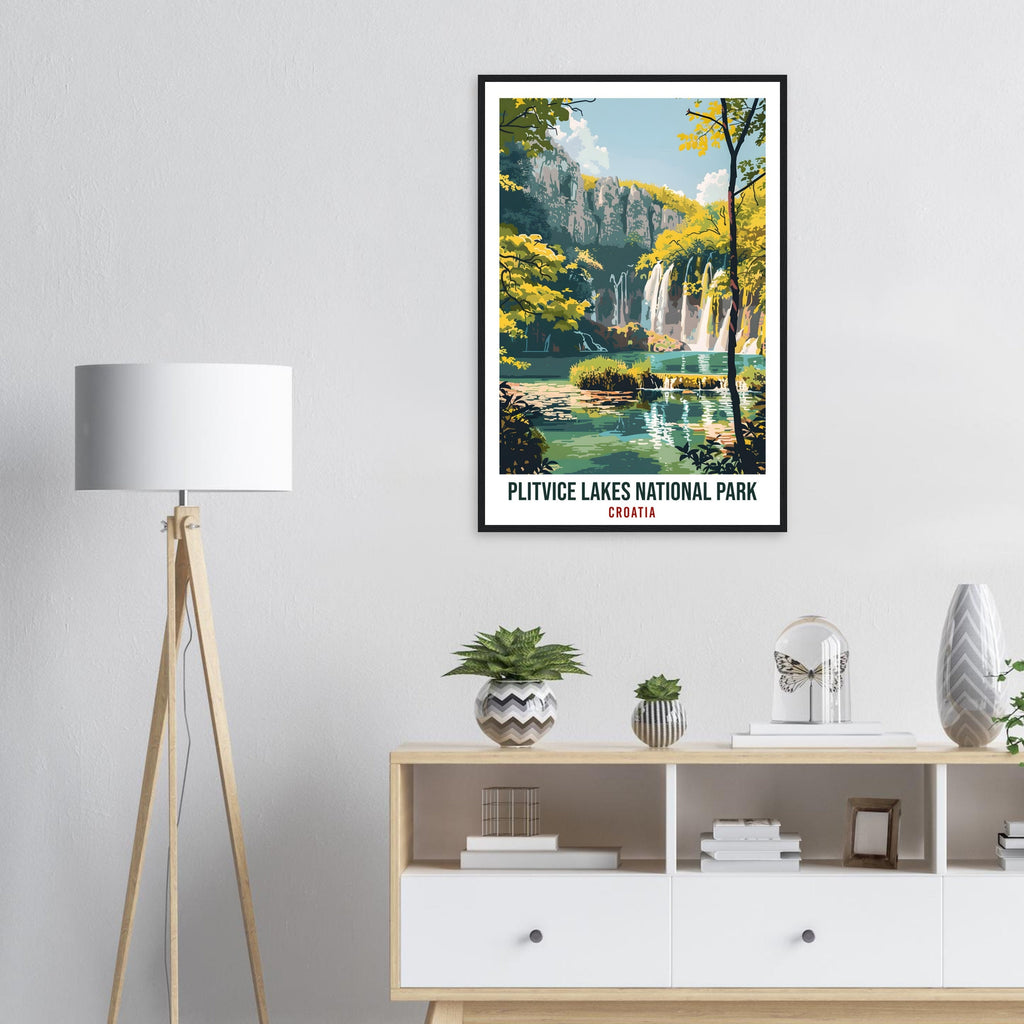 Plitvice Lakes Travel Print Croatia Wall Art Wall Hanging Décor Plitvice National Park Croatian Artwork Gift Croatia Holiday Travel Poster