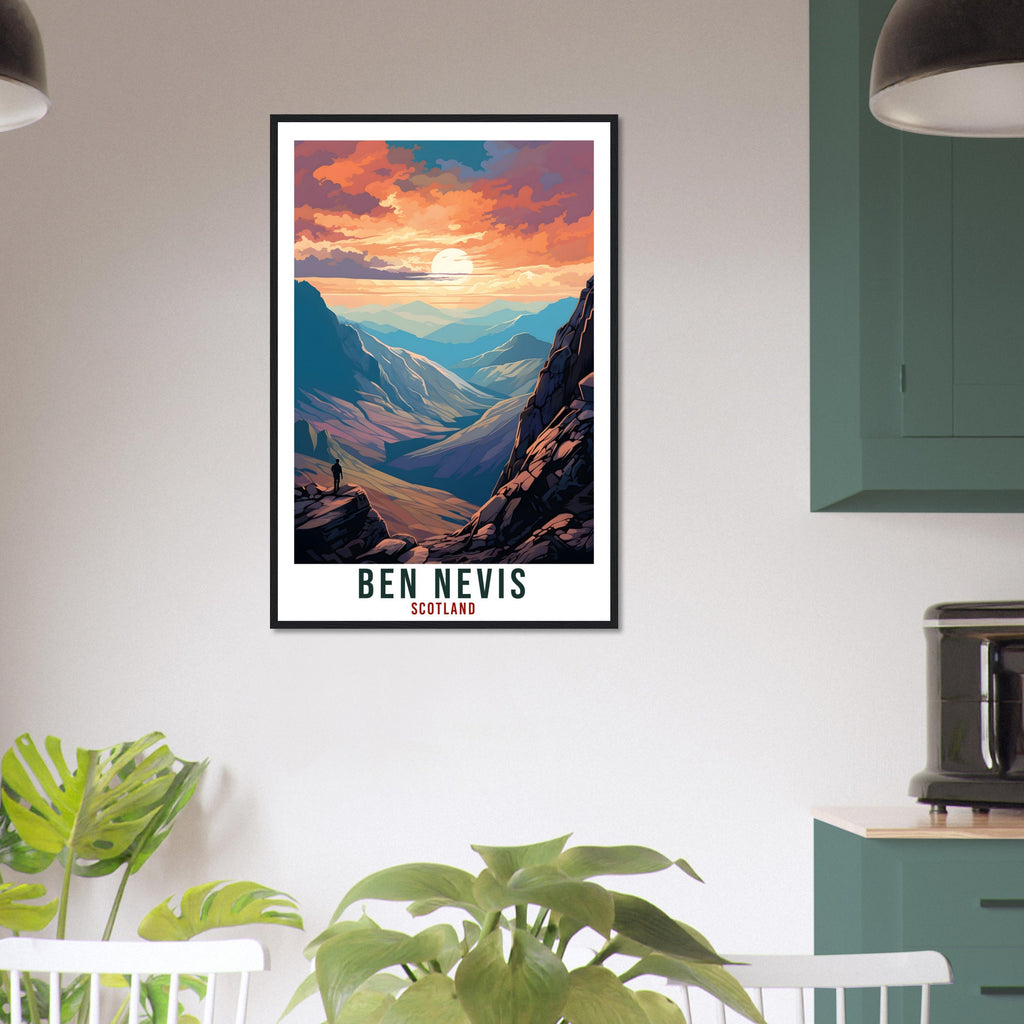 Ben Nevis Travel Print Scotland Wall Art Home Decor Wall Hanging Travel Art Gift Ben Nevis Travel Poster Scotland Landscape Art Lover Gift