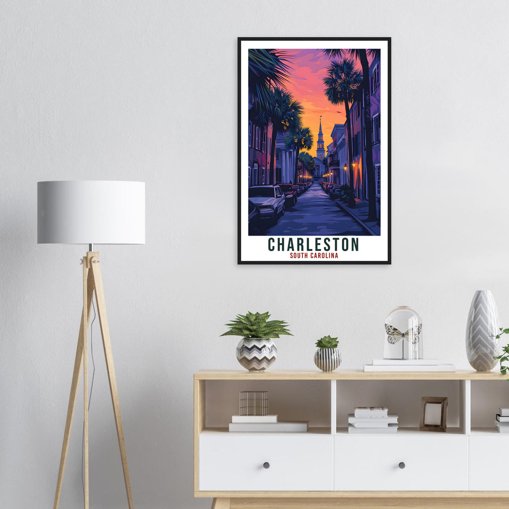 Charleston Travel Print South Carolina Home Decor USA Wall Art Gift Wall Hanging Art Lover South Carolina Artwork Charleston Travel Poster