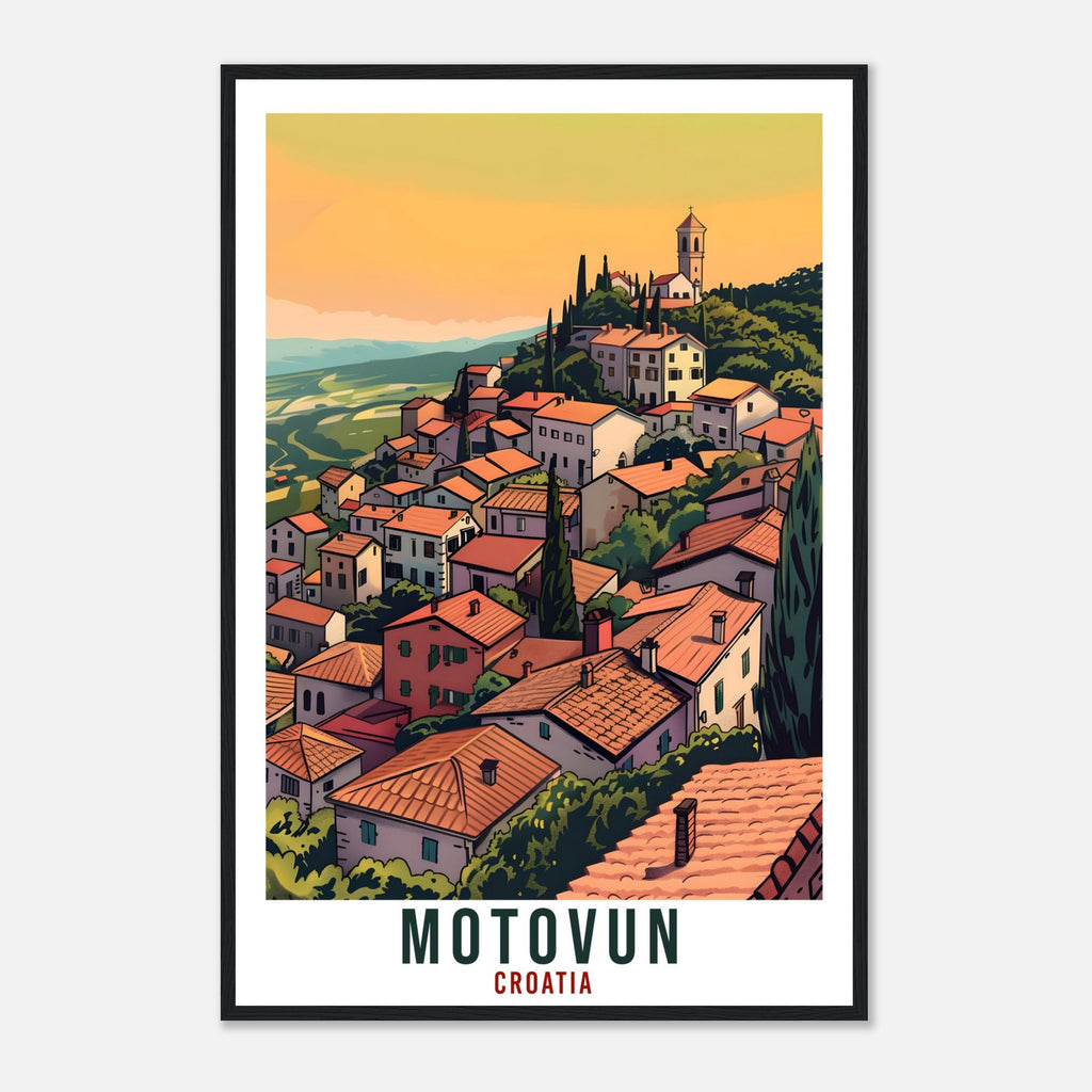 Motovun Travel Print Croatia Wall Art Wall Hanging Home Décor Motovun Gift Croatian Landmark Artwork Gift Croatia Holiday Travel Poster