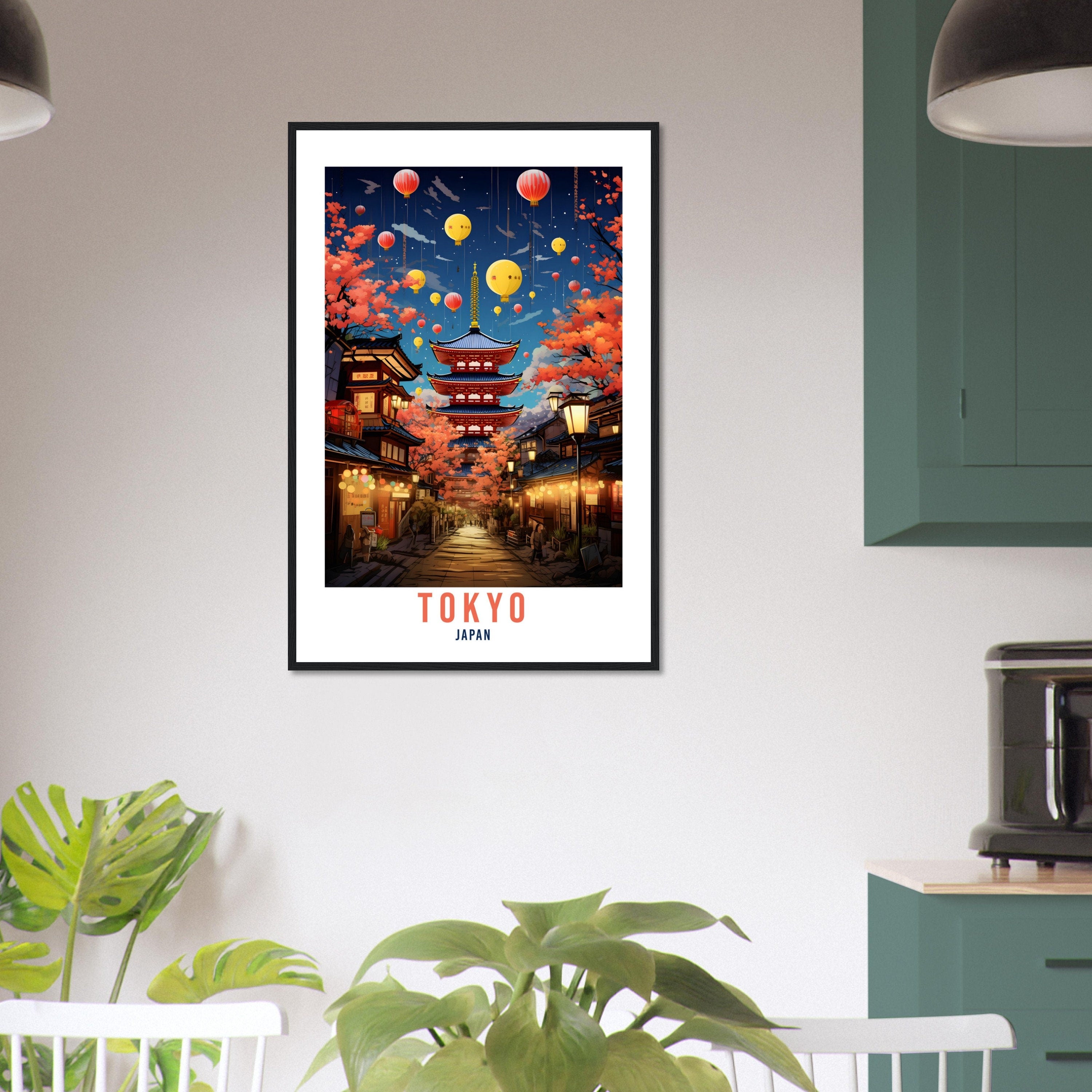 Tokyo Travel Poster Tokyo At Night Wall Hanging Japan Artwork Travel Print Wall Art Tokyo Japan Asia Home Decor Gift Travel Art Japan Temple