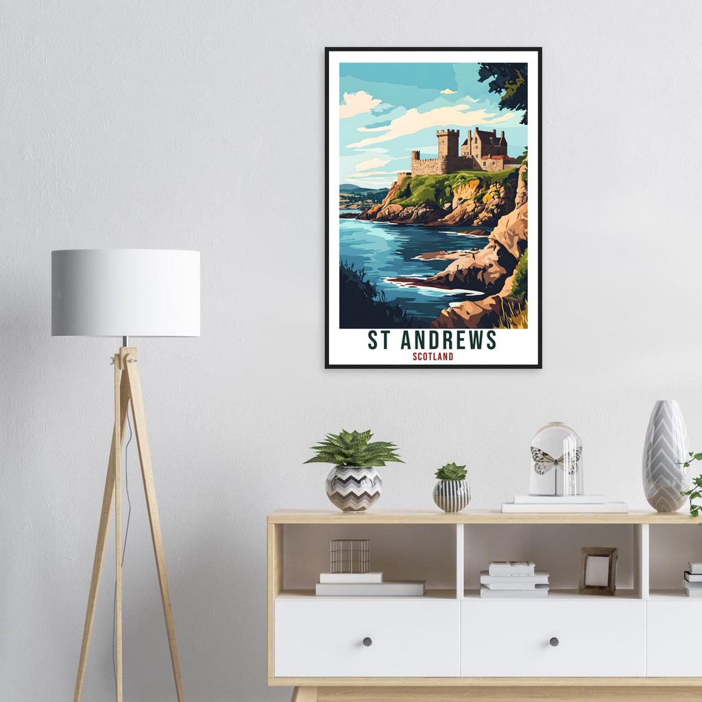 St Andrews Travel Print Scotland Home Decor St Andrews Wall Art Wall Hanging Art Lover Scotland Artwork Travel Poster St Andrews Travel Art