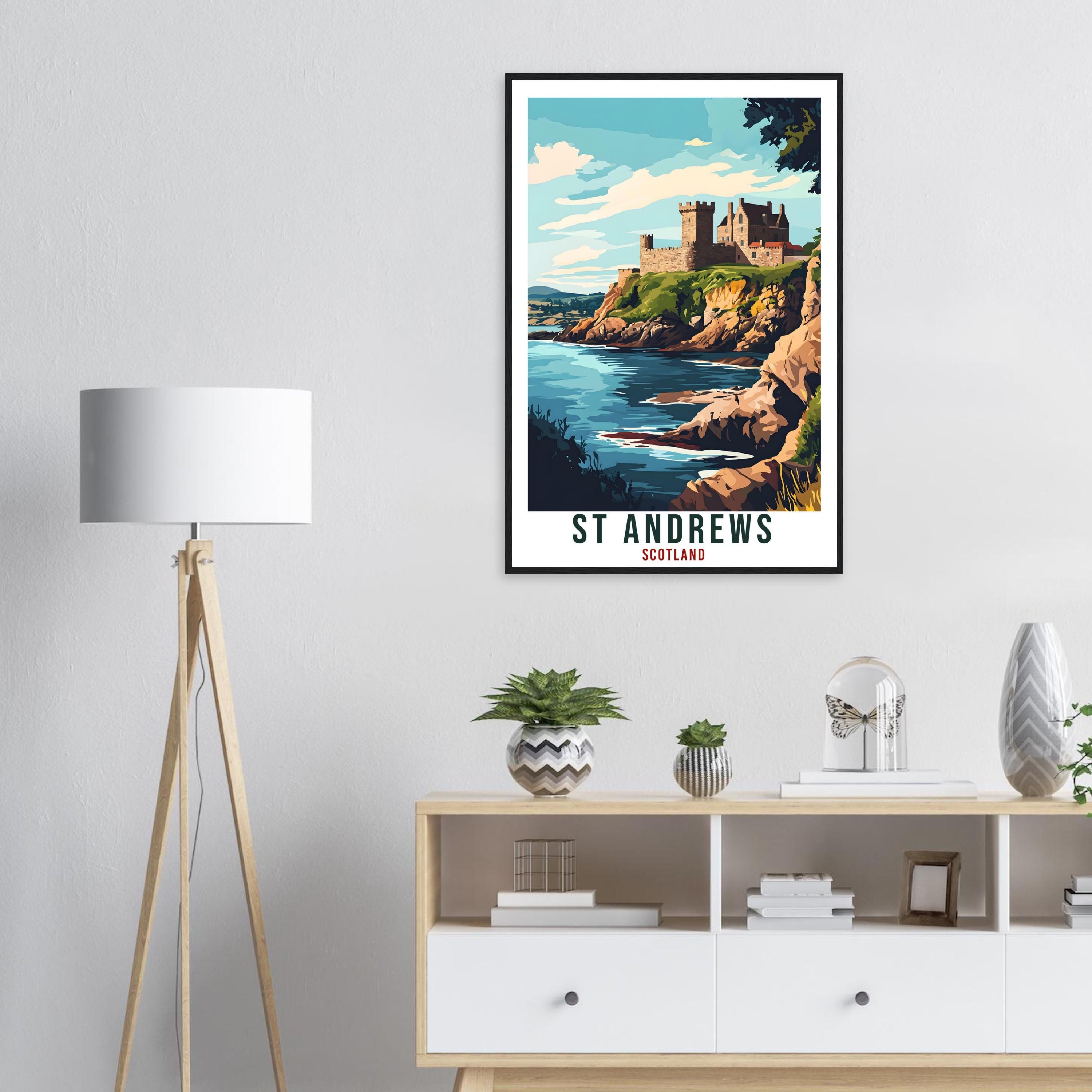 St Andrews Travel Print Scotland Home Decor St Andrews Wall Art Wall Hanging Art Lover Scotland Artwork Travel Poster St Andrews Travel Art