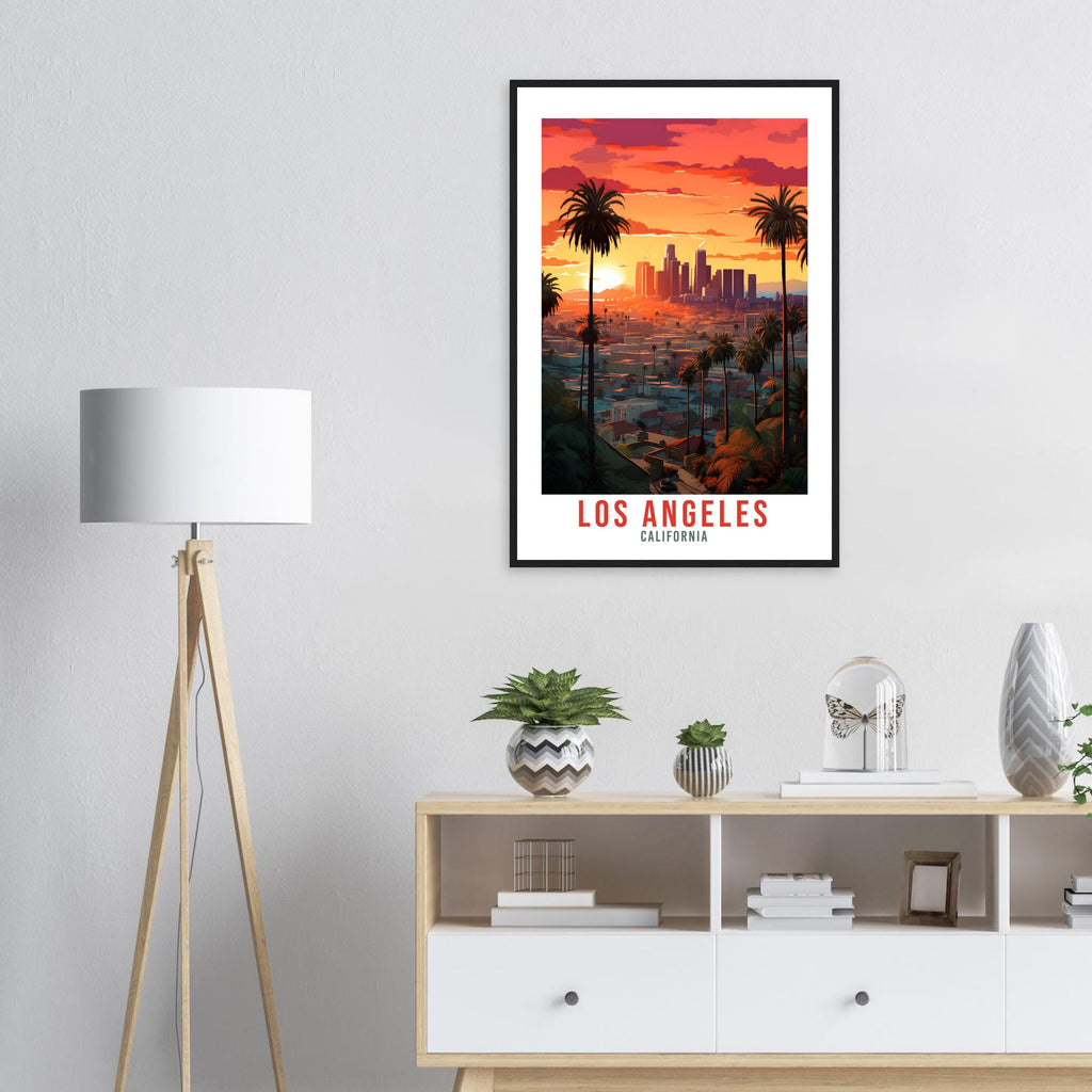 Los Angeles Travel Print Wall Art Los Angeles Sunset Wall Hanging Home Décor Los Angeles Gift Art Lovers California Art Lover LA Art Gift