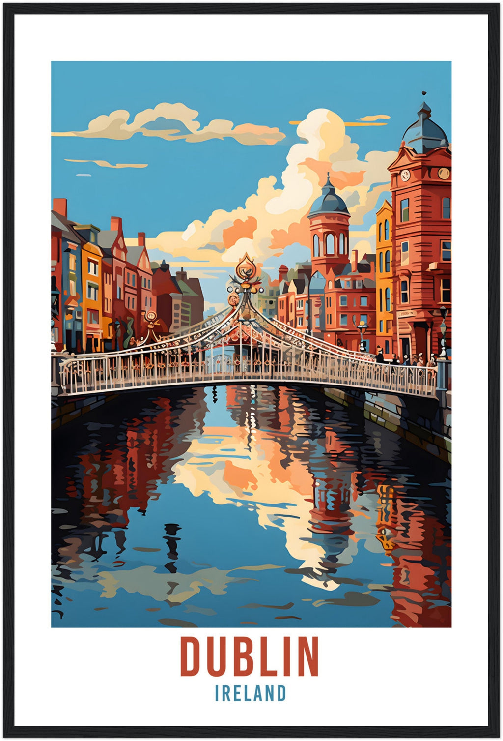 Dublin Ireland Travel Print Wall Art Dublin Wall Hanging Home Décor Dublin Gift Art Lovers Irish Art Lover Gift Liffey Print Dublin City