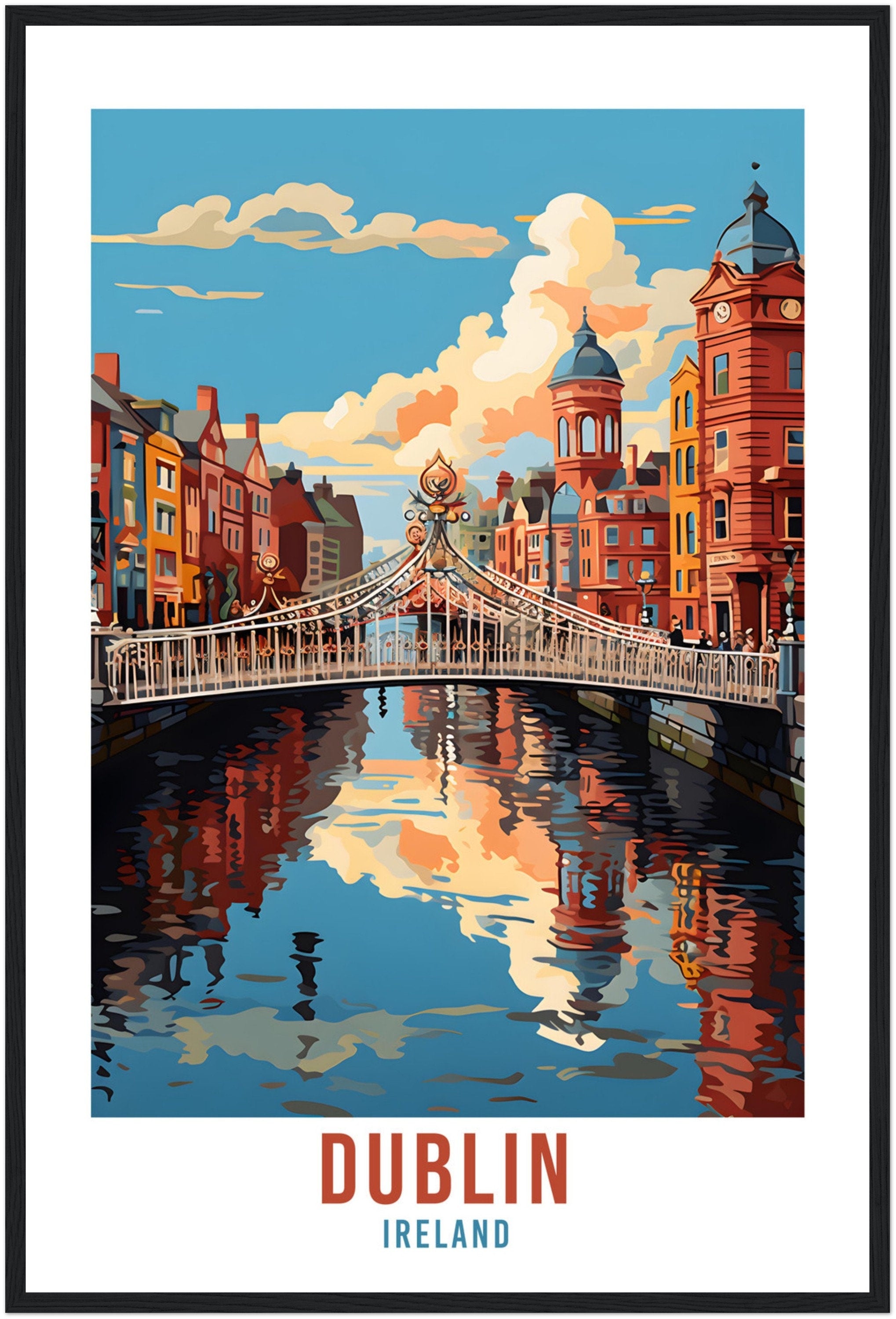 Dublin Ireland Travel Print Wall Art Dublin Wall Hanging Home Décor Dublin Gift Art Lovers Irish Art Lover Gift Liffey Print Dublin City
