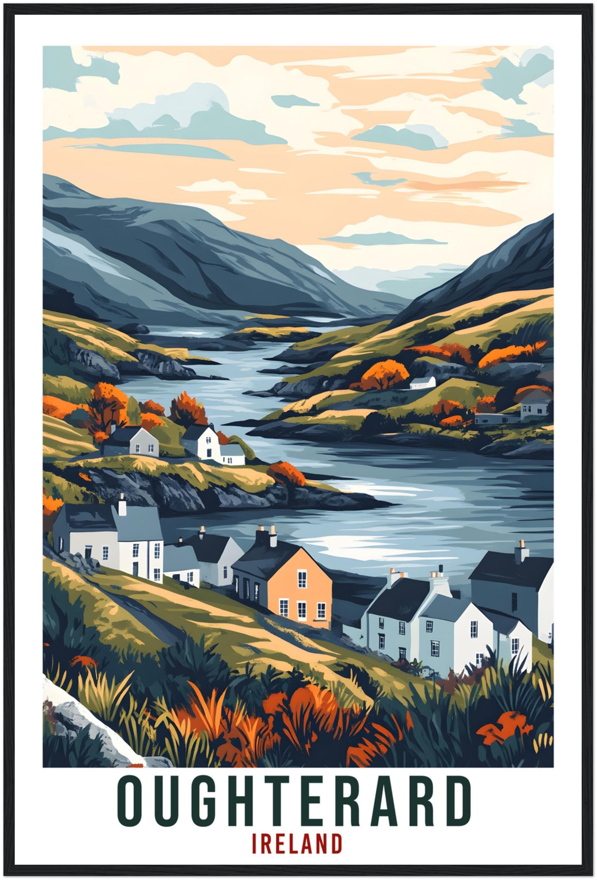 Oughterard Travel Print Ireland Home Decor Oughterard Wall Art Wall Hanging Art Lover Irish Artwork Travel Poster Oughterard Ireland Travel
