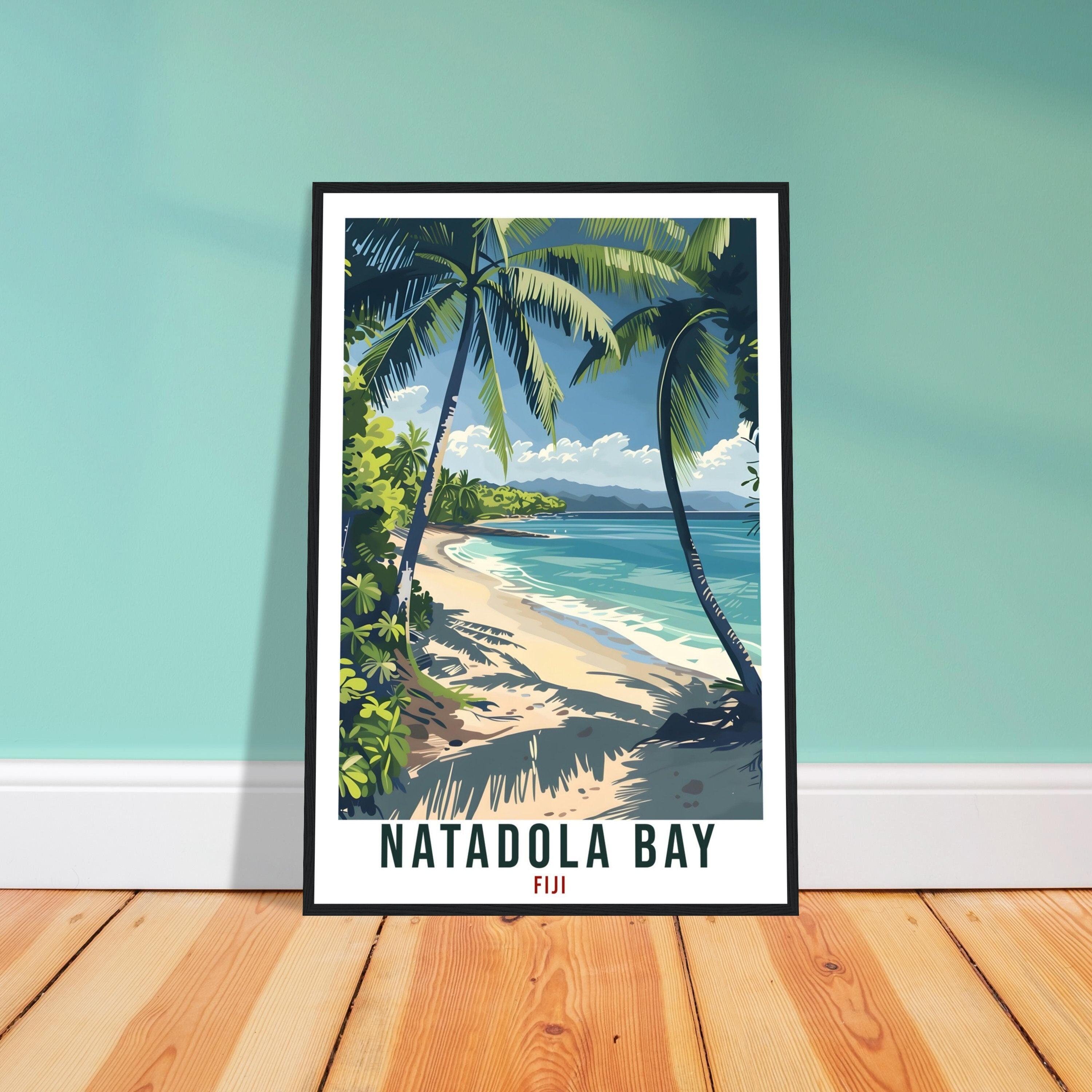 Natadola Bay Fiji Travel Print Fiji Wall Art Wall Hanging Home Décor Natadola Bay Gift Fiji Islands Artwork Travel Art Fijian Travel Poster