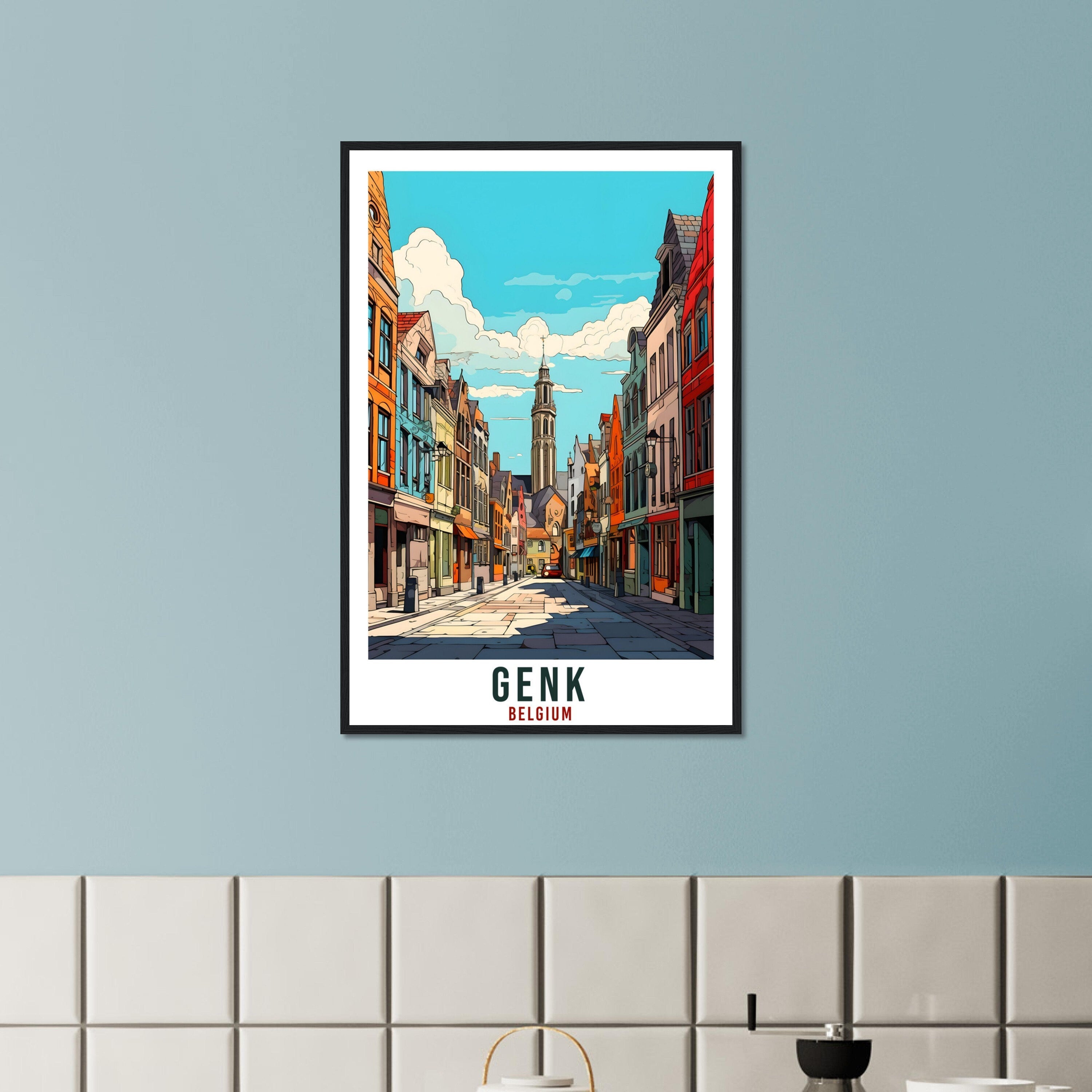 Genk Travel Print Wall Art Genk Belgium Home Décor Artwork Wall Hanging Genk Art Gifts Genk Travel Poster Belgian City Art Lovers Gift