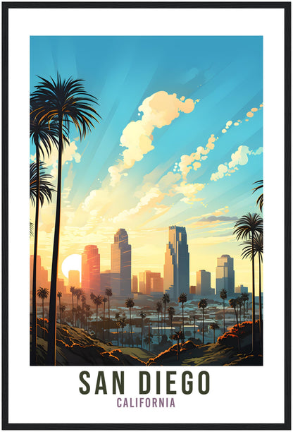 San Diego Travel Print San Diego California Wall Art San Diego Travel Poster Home Decor San Diego Art Lovers Gift San Diego Travel Art