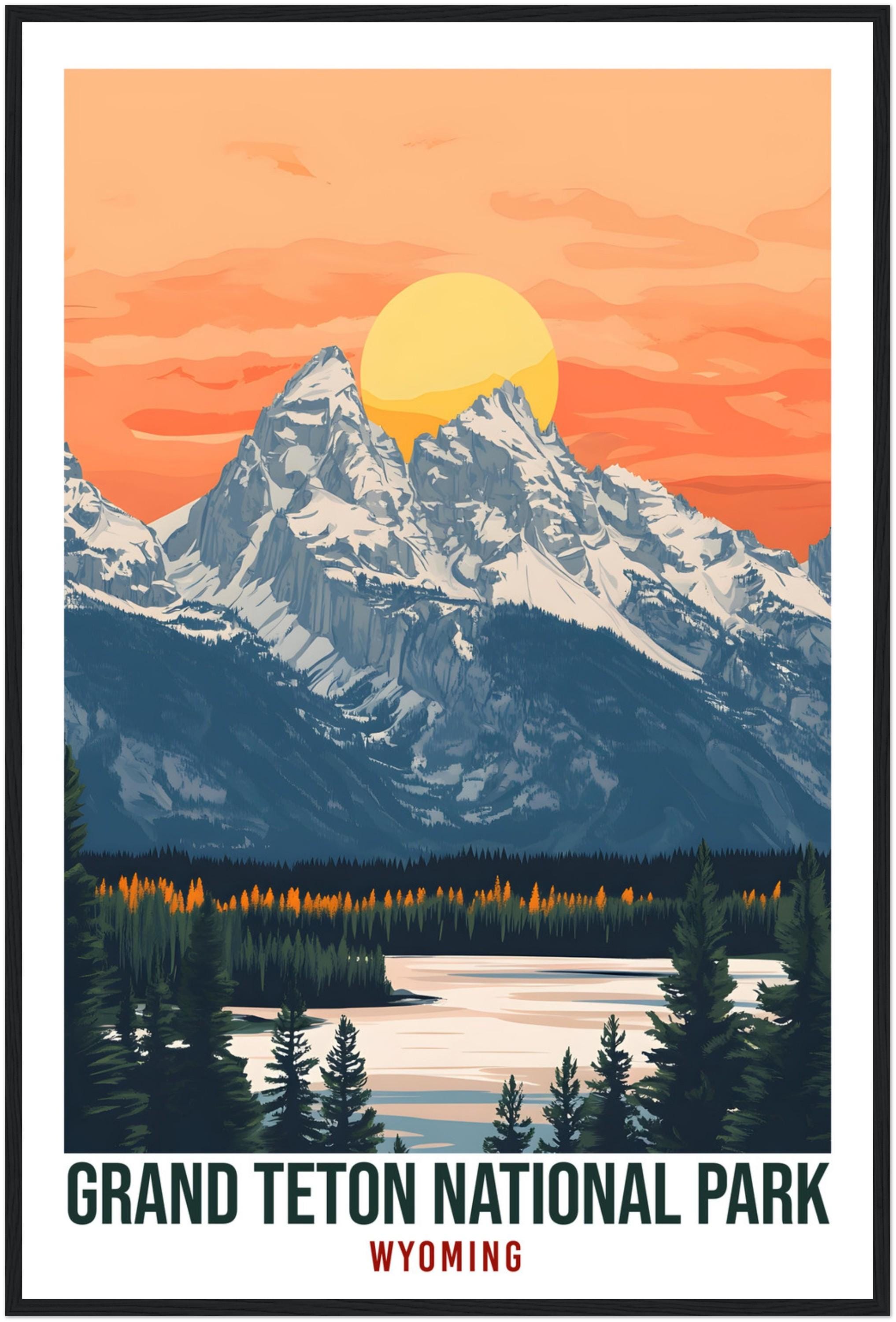 Grand Teton National Park Wyoming USA Travel Print Wall Art Wall Hanging Home Décor Grand Teton Gift Travel Art USA  Artwork Travel Poster