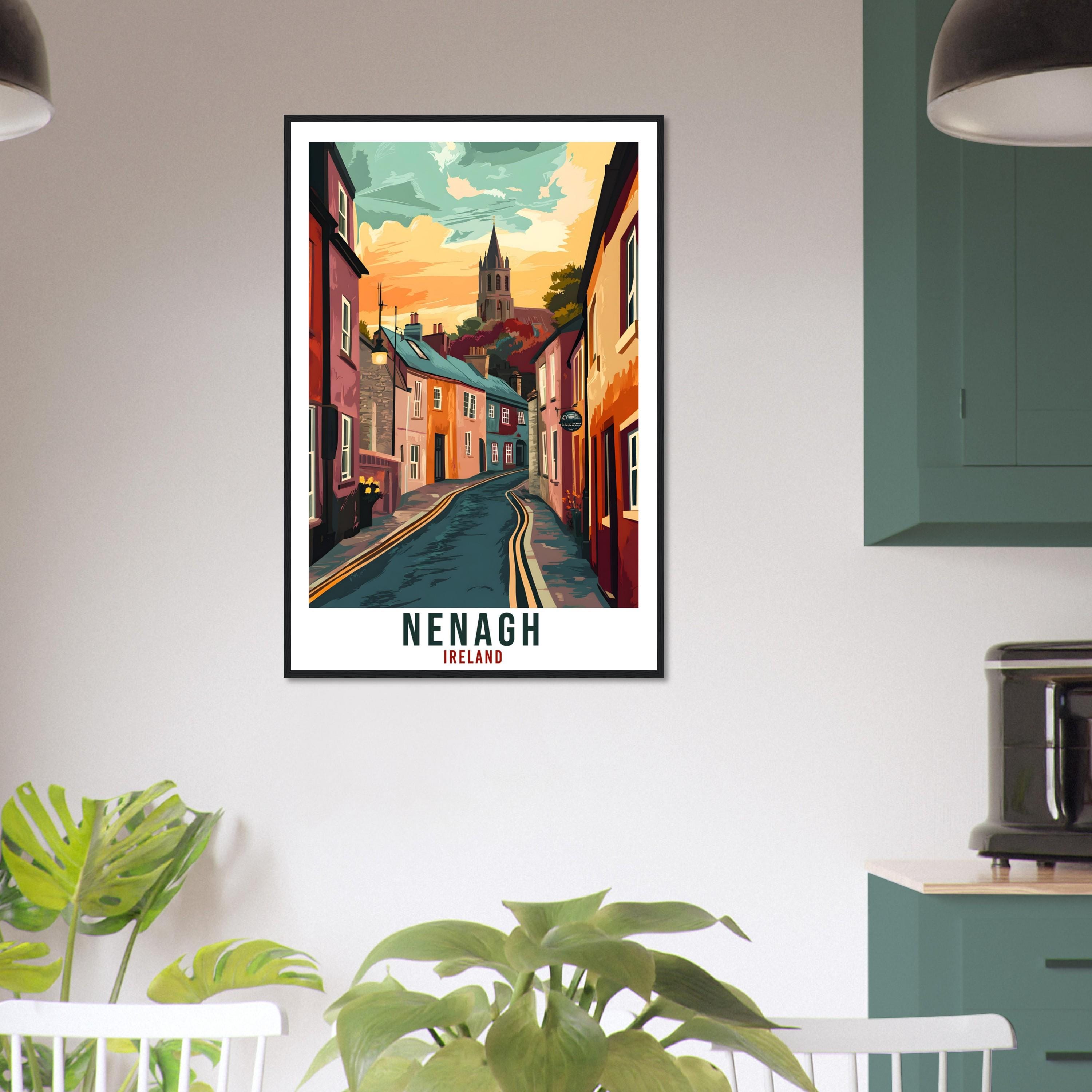 Nenagh Travel Print Ireland Home Decor Nenagh Wall Art Gift Wall Hanging Art Lover Nenagh Irish Artwork Travel Poster Ireland Travel Art