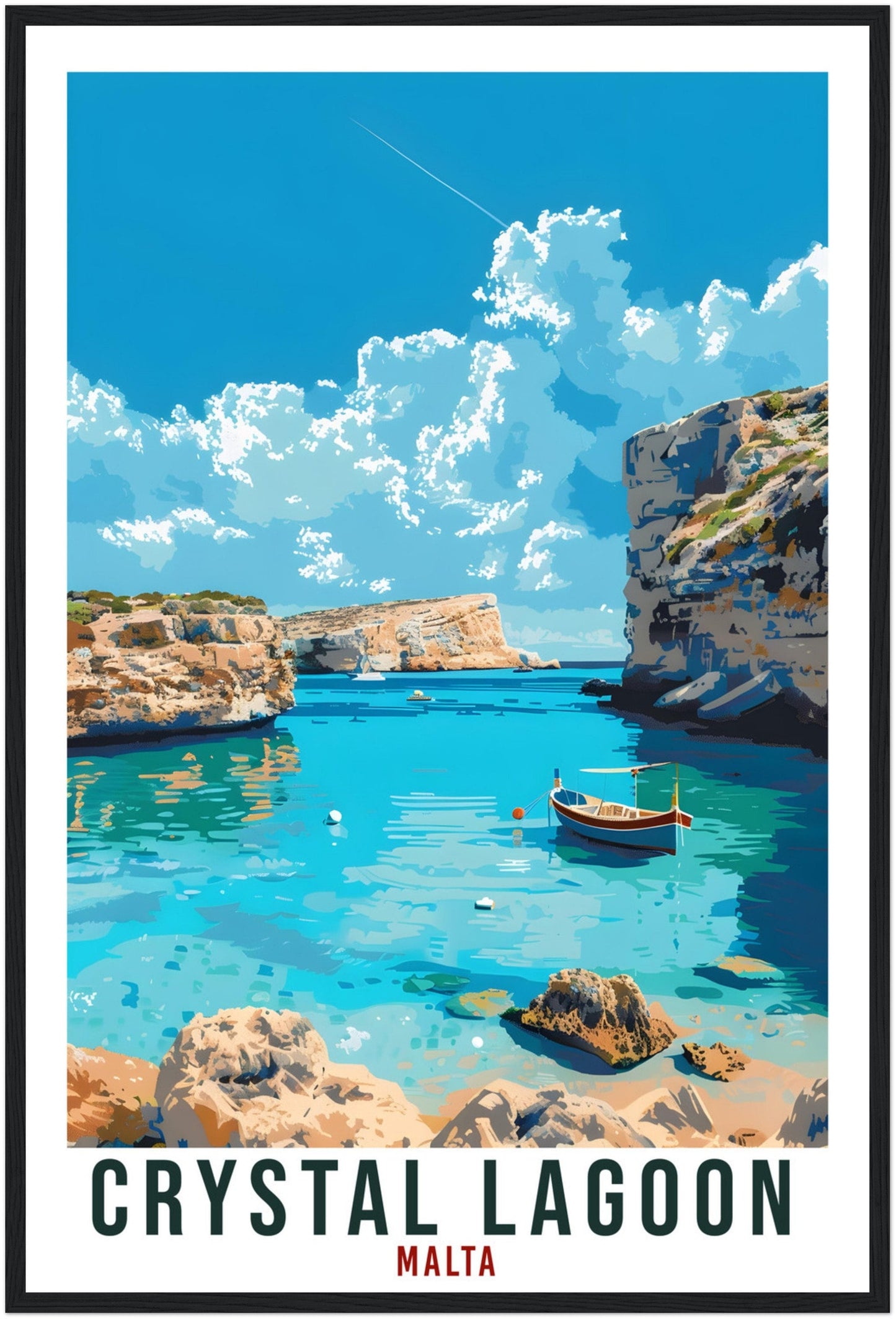 Crystal Lagoon Malta Travel Print Wall Art Wall Hanging Home Décor Gift Art Lover Gift Malta Artwork Gift Malta Crystal Lagoon Travel Poster