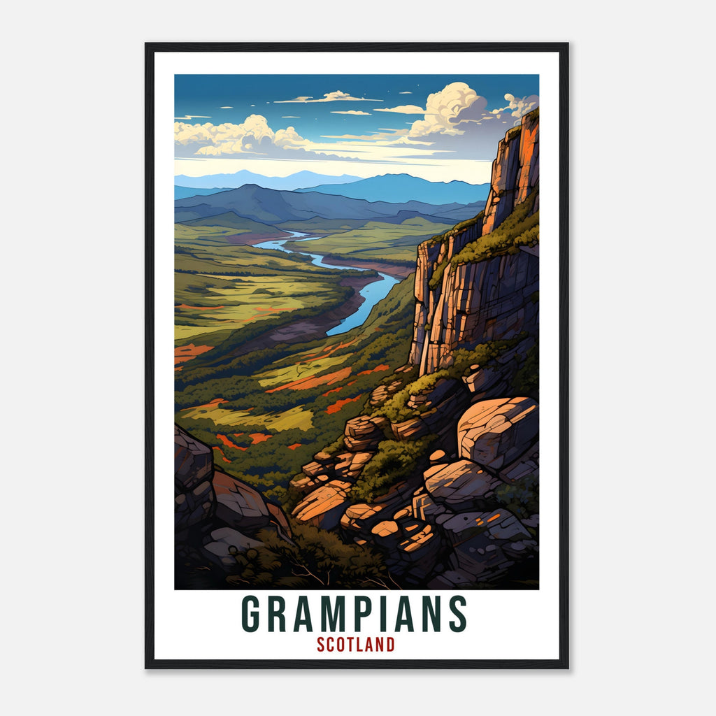 Grampians Travel Print Scotland Wall Art Home Decor Wall Hanging Travel Gift Grampians Travel Poster Scotland Landscape Artwork Art Lover