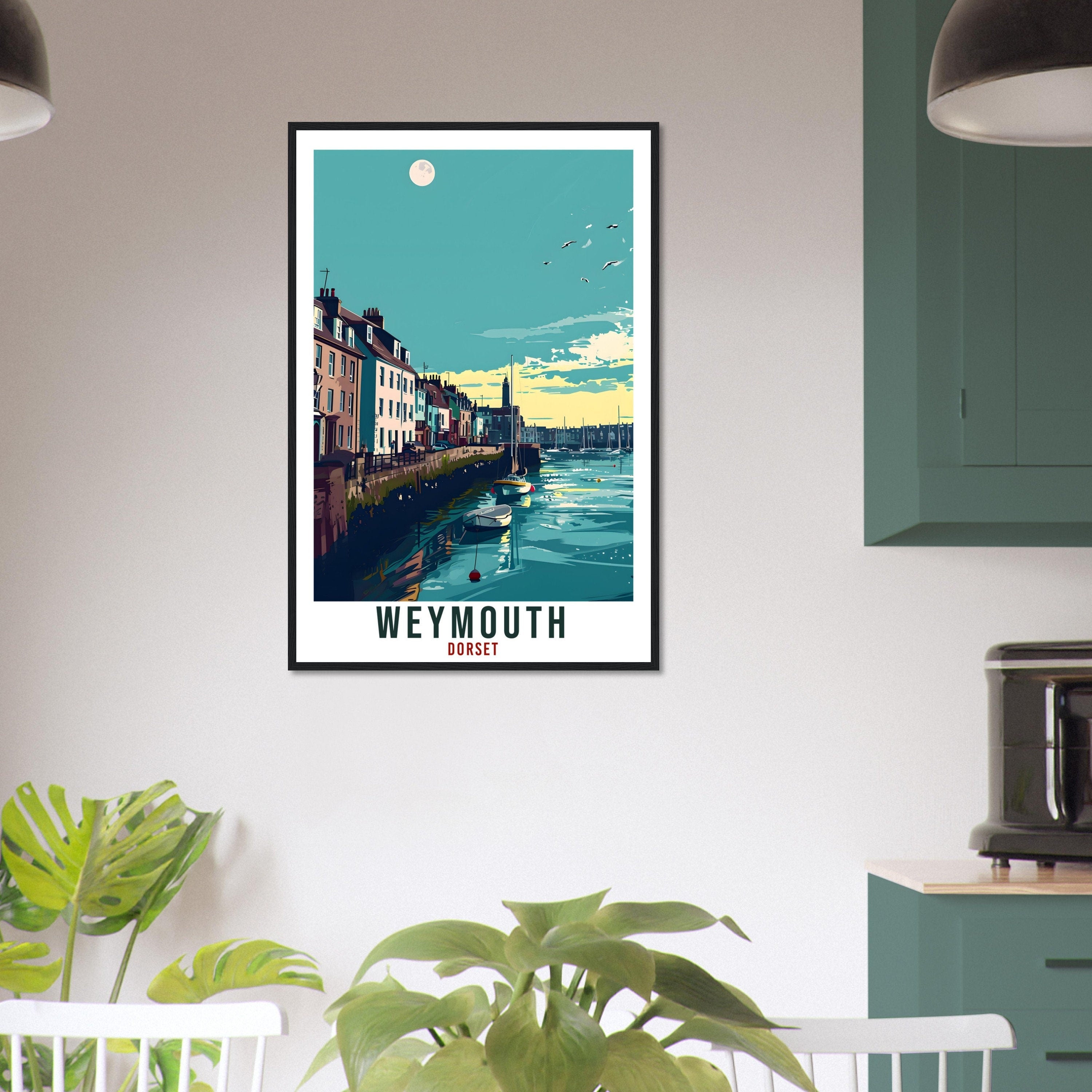Weymouth Travel Print Dorset Wall Art Home Decor Wall Hanging Travel Art Gift Weymouth Travel Poster England Landscape Artwork Art Lover