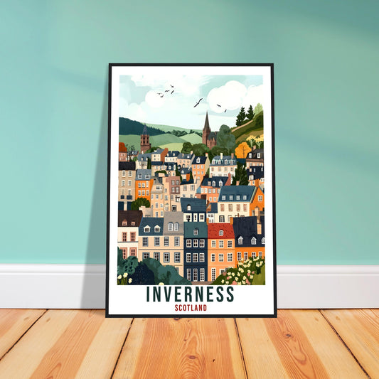 Inverness Travel Print Scotland Home Decor Inverness Wall Art Wall Hanging Art Lover Scotland Artwork Travel Poster Inverness Travel Art