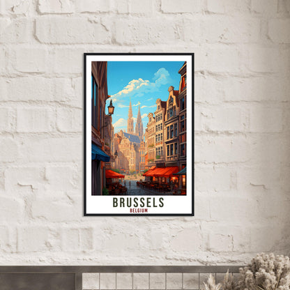 Brussels Travel Poster Wall Art Brussels Belgium Artwork Wall Hanging Brussels Wall Art Gifts Brussels Travel Print Belgian Art Lovers