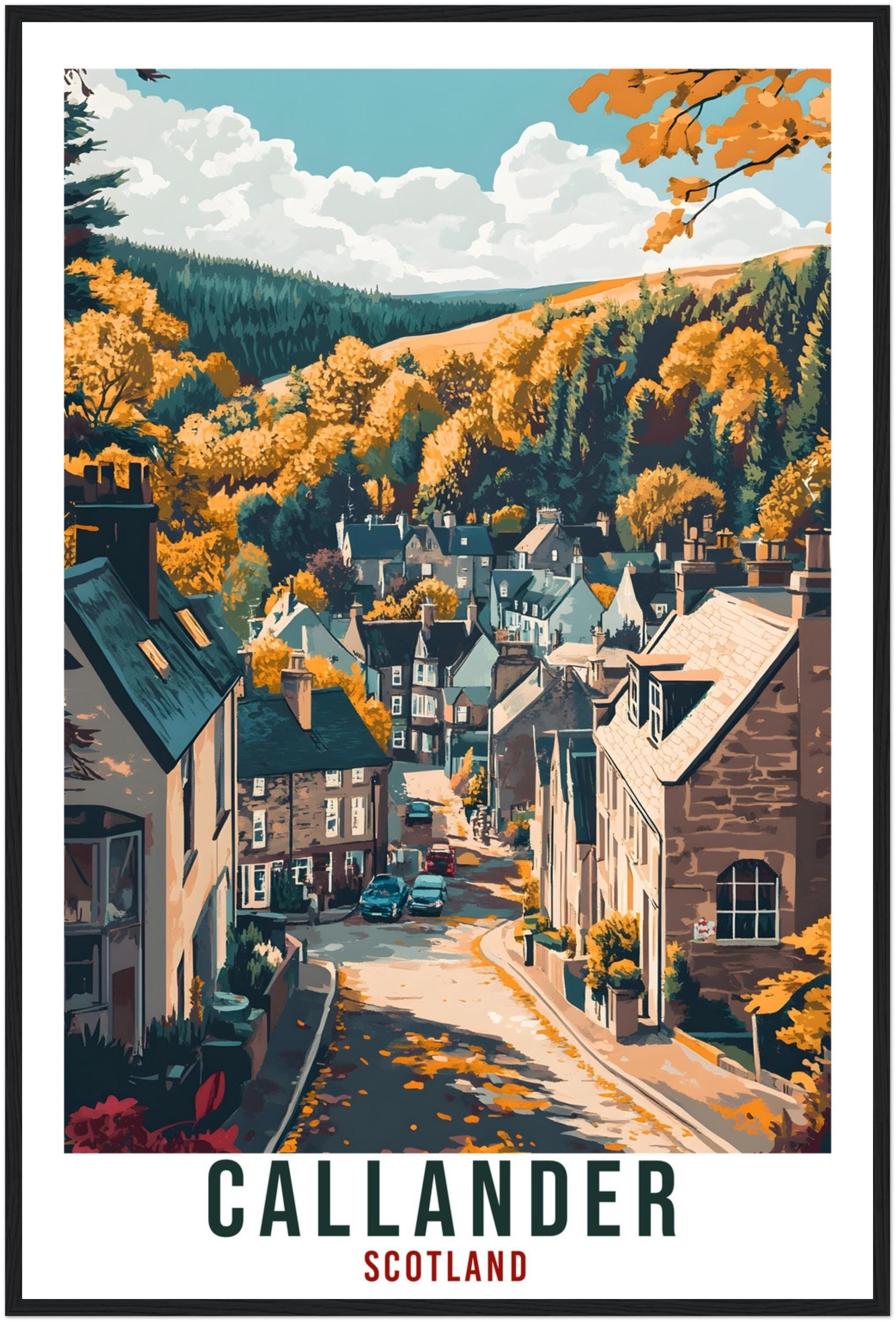 Callander Travel Print Scotland Home Decor Callander Wall Art Wall Hanging Art Lover Scotland Artwork Travel Poster Callander Travel Art