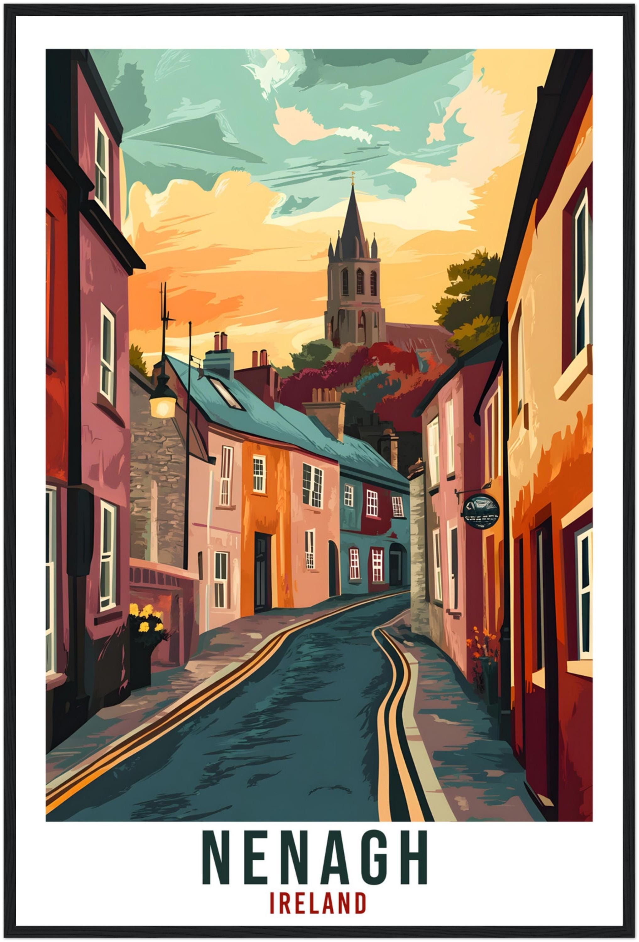 Nenagh Travel Print Ireland Home Decor Nenagh Wall Art Gift Wall Hanging Art Lover Nenagh Irish Artwork Travel Poster Ireland Travel Art