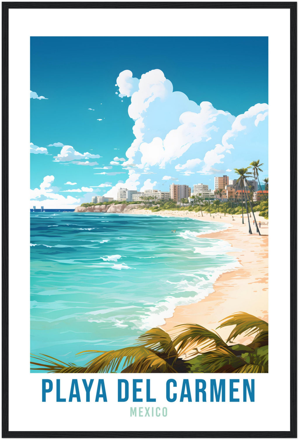 Playa Del Carmen Travel Print Wall Art Playa Del Carmen BeachArt Wall Hanging Travel Poster Mexico Home Decor Mexico Travel Gift Art Lovers