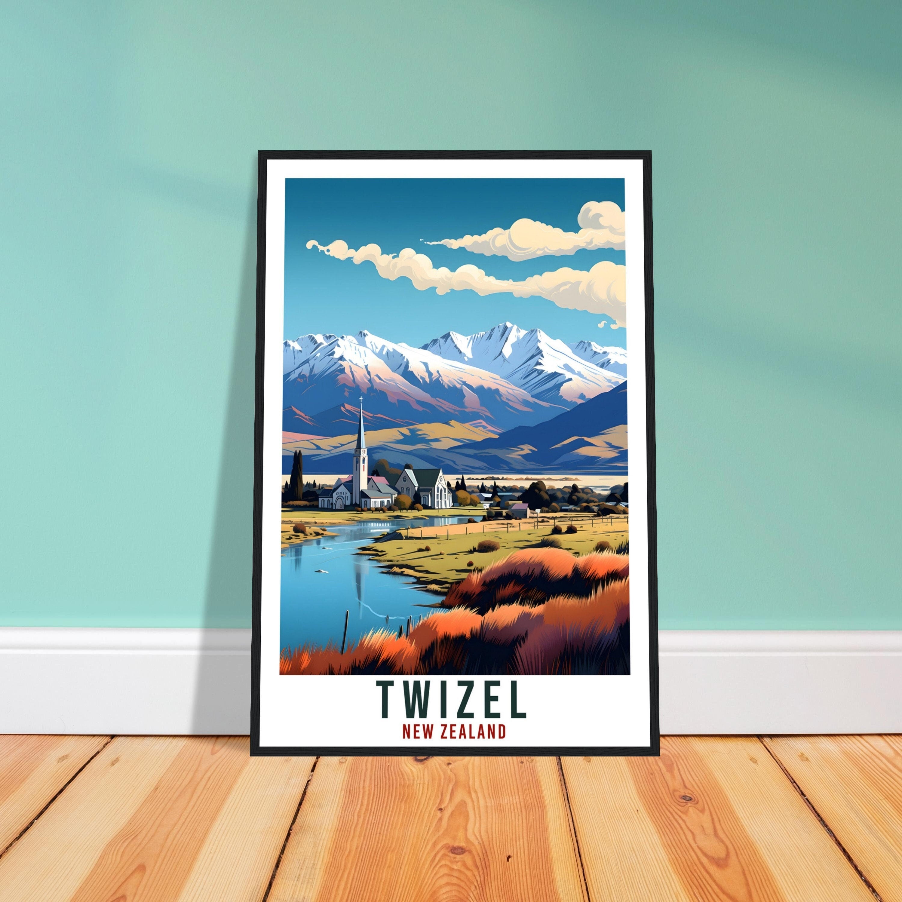 Twizel Travel Print Wall Art Twizel  New Zealand Wall Hanging Artwork Twizel  Art Gifts Twizel  Travel Poster New Zealand Art Lovers Gift