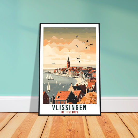 Vlissingen Travel Print Netherlands Decor Vlissingen Wall Art Gift Wall Hanging Vlissingen Dutch Artwork Travel Poster Holland Travel Art