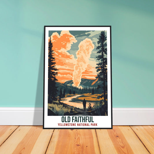Old Faithful Yellowstone National Park USA Travel Print Wall Art Wall Hanging Décor Old Faithful Gift Travel Art USA Artwork Travel Poster