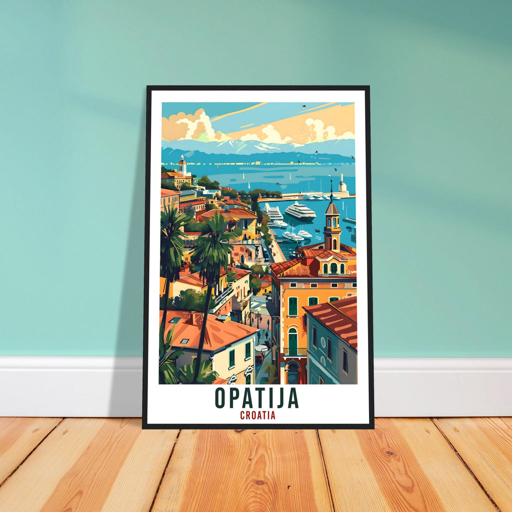 Opatija Travel Print Croatia Wall Art Wall Hanging Home Décor Opatija Gift Croatian Landmark Artwork Gift Croatia Holiday Travel Poster