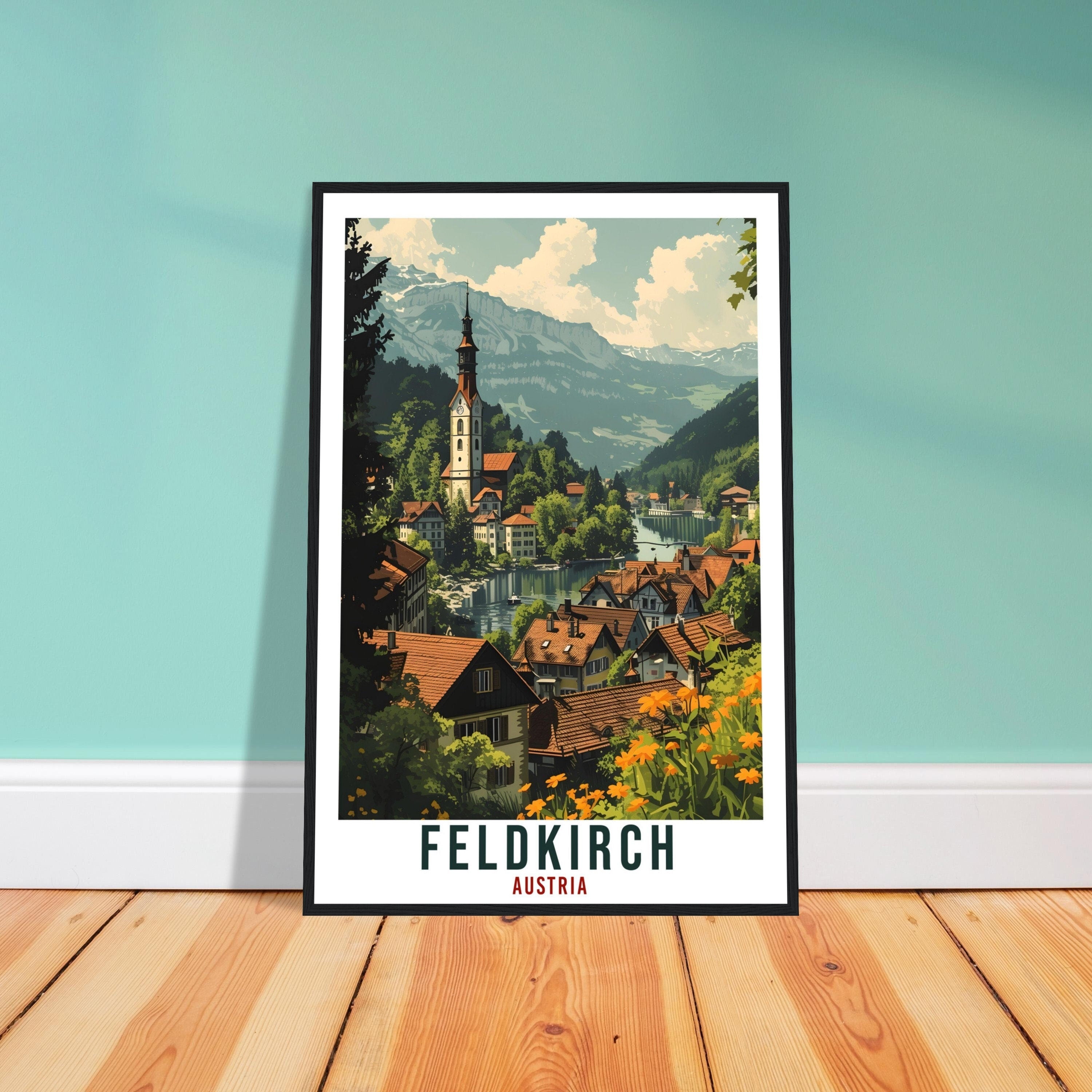Feldkirch Gift Travel Print Austria Home Decoration Austrian Wall Art Gift Wall Hanging Art Lover Austria Artwork Feldkirch Travel Poster