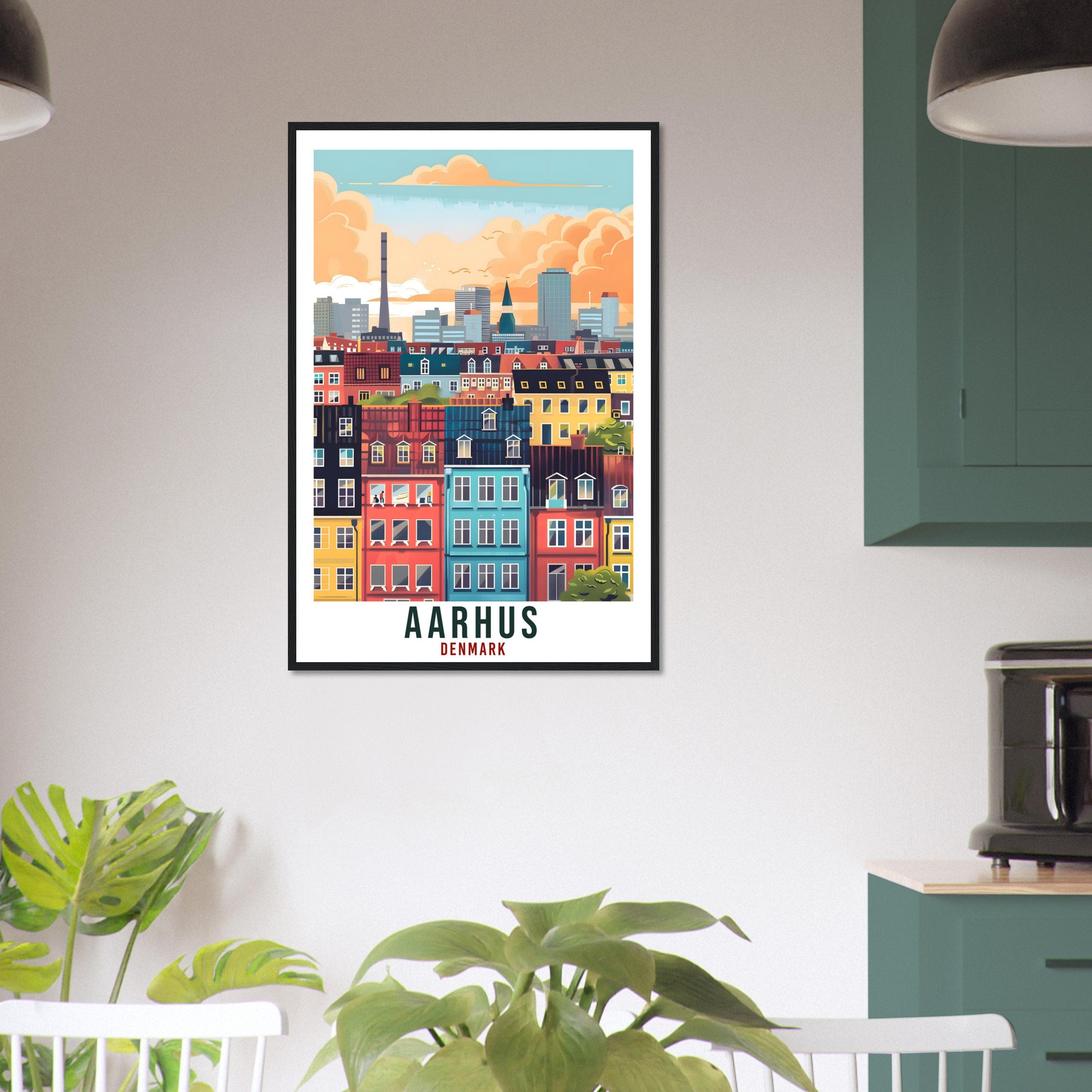 Aarhus Travel Print Denmark Wall Art Wall Hanging Home Living Décor Aarhus Gift Art Lovers Gift Denmark Artwork Gift Danish Travel Poster
