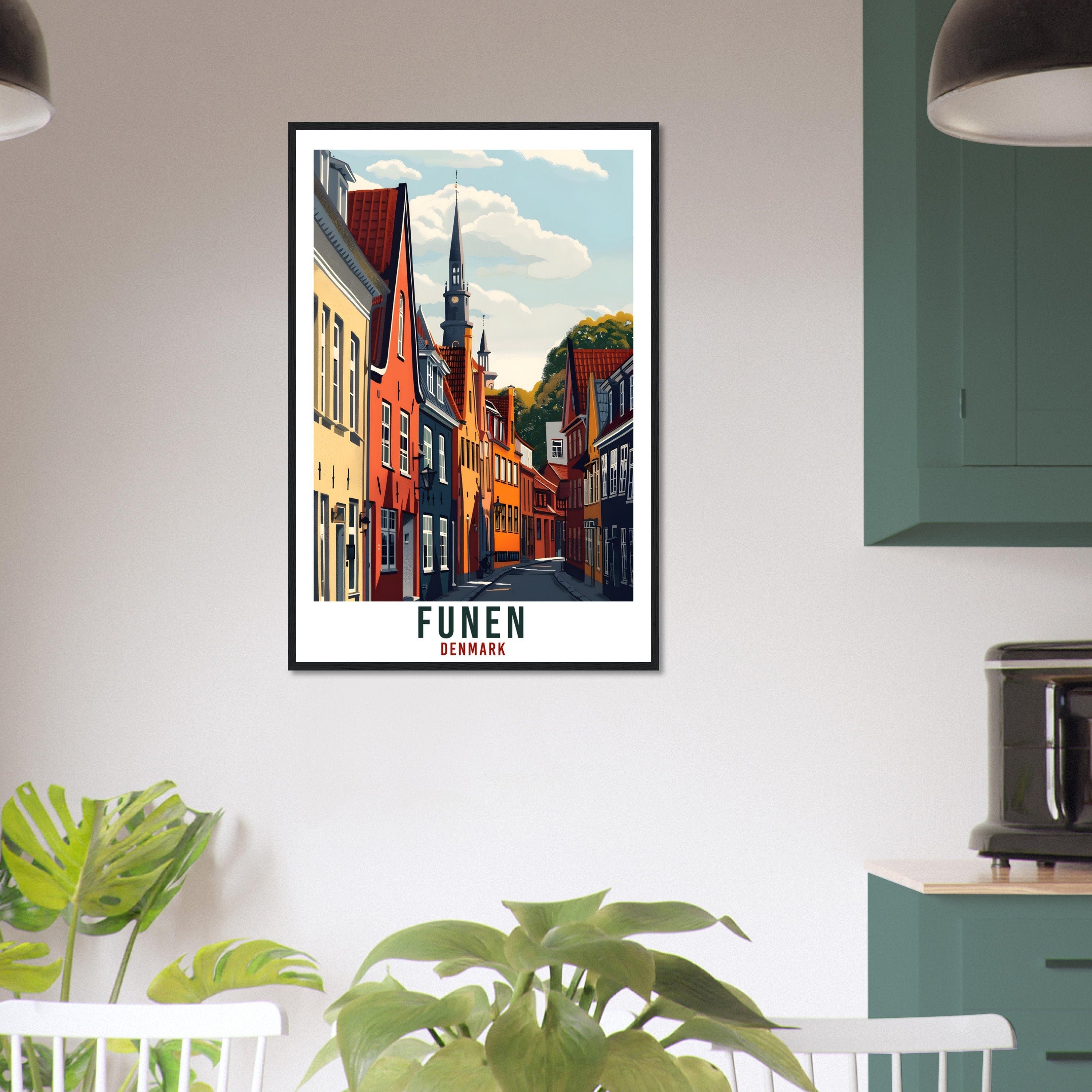 Funen Travel Print Denmark Wall Art Wall Hanging Home Living Décor Funen Gift Art Lovers Gift Denmark Artwork Gift Danish Travel Poster