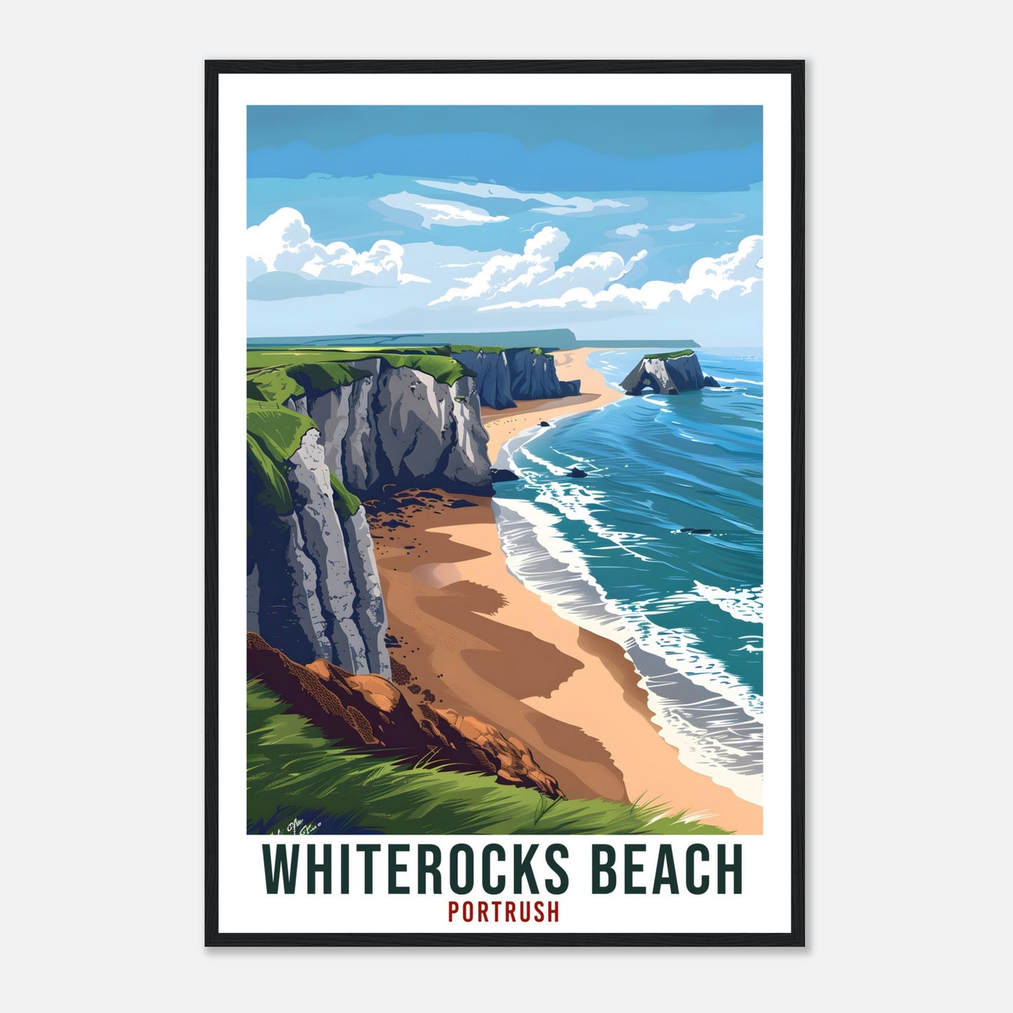Whiterocks Beach Travel Print Portrush Wall Art Wall Hanging Décor Whiterocks Beach Gift Art Lovers Gift Artwork Portrush Travel Poster