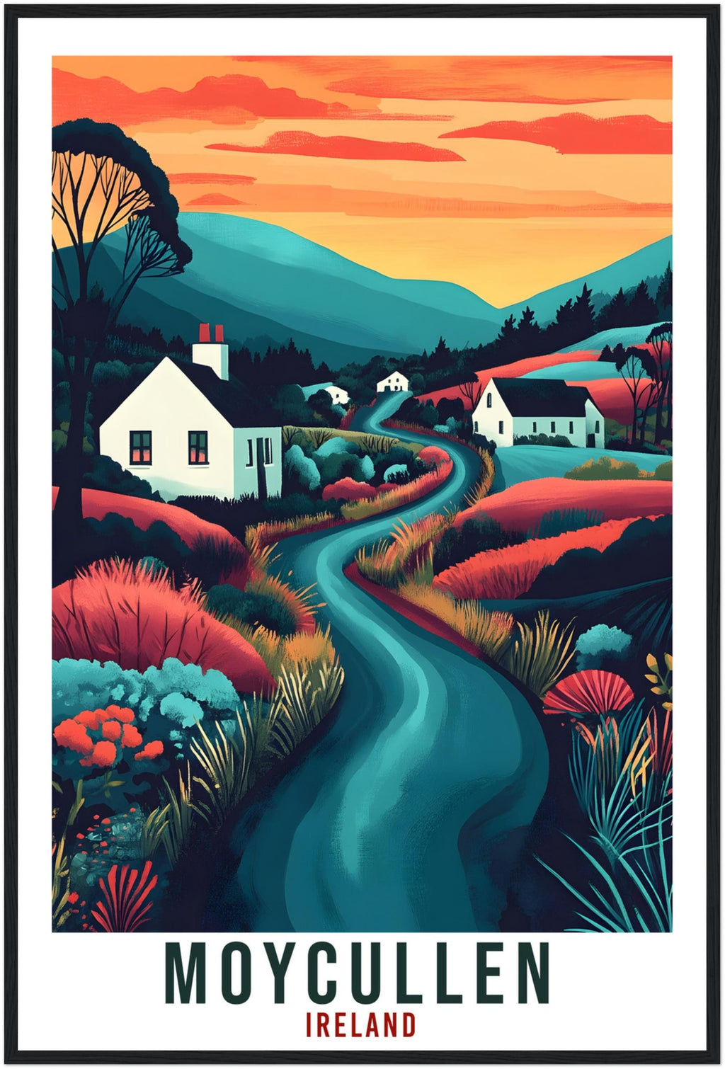 Moycullen Travel Print Ireland Home Decor Moycullen Wall Art Wall Hanging Art Lover Irish Artwork Travel Poster Moycullen Ireland Travel Art