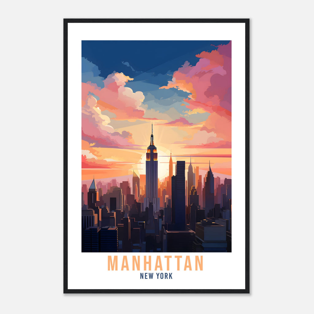 Manhattan New York Travel Print Wall Art Manhattan Wall Hanging Manhattan Gift Art Lovers New York Art Lover Home Décor New York Art Print