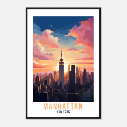 Manhattan New York Travel Print Wall Art Manhattan Wall Hanging Manhattan Gift Art Lovers New York Art Lover Home Décor New York Art Print