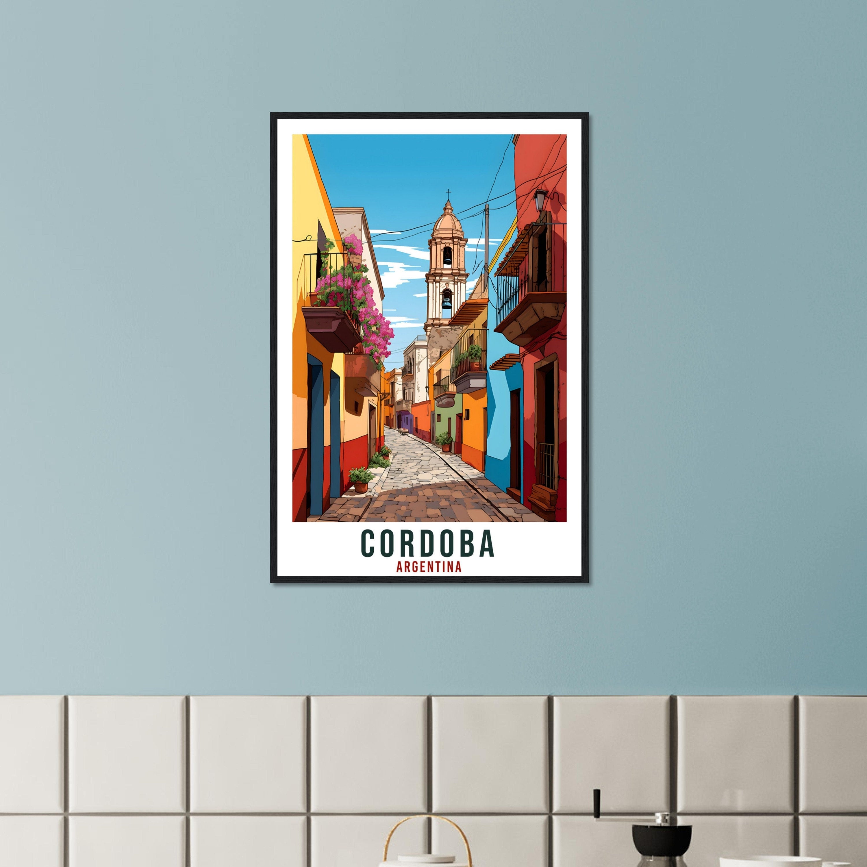 Cordoba Travel Poster Wall Art Cordoba Argentina City Landscape Artwork Cordoba Art Gifts Cordoba Travel Print Argentinian Art Lovers Gift