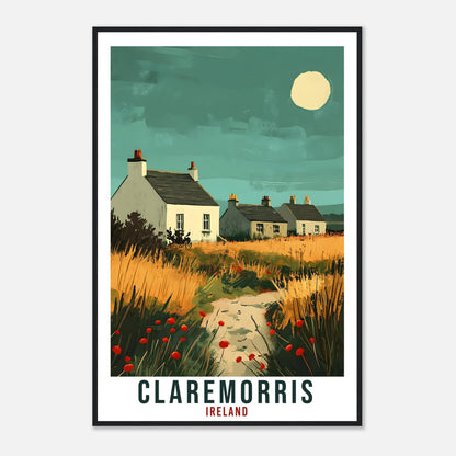 Claremorris Travel Print Ireland Home Decor Co. Mayo Wall Art Gift Wall Hanging Claremorris Irish Artwork Travel Poster Ireland Travel Art