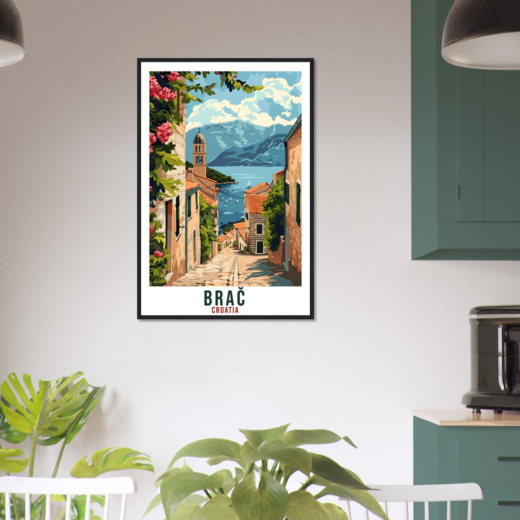 Brač Travel Print Croatia Wall Art Wall Hanging Home Décor Brač Gift Croatia Landmark Artwork Gift Brač Island Croatia Holiday Travel Poster