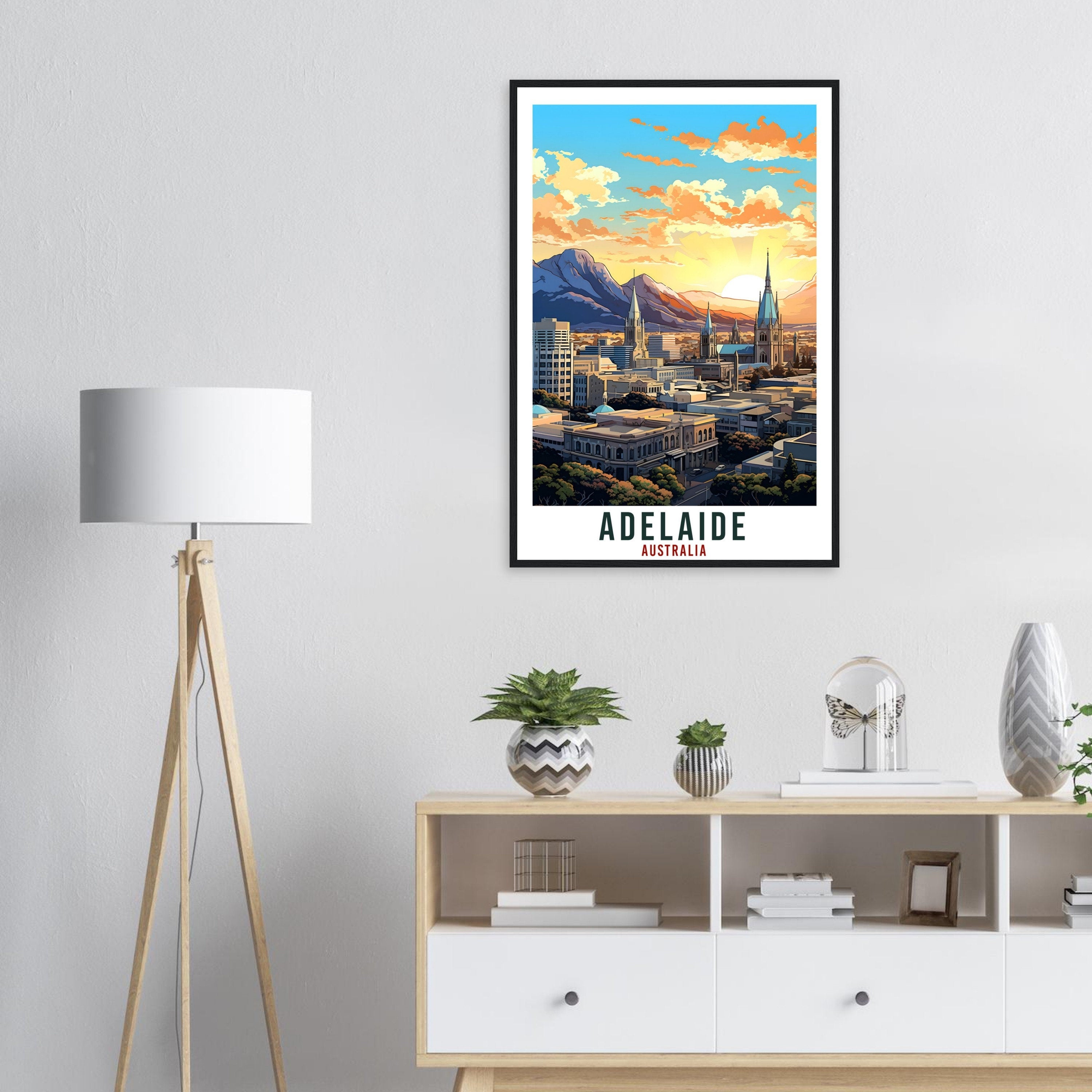 Adelaide Travel Poster Wall Art Adelaide Australia Home Décor Artwork Wall Hanging Art Gift Adelaide Travel Print Australian Art Lovers Gift