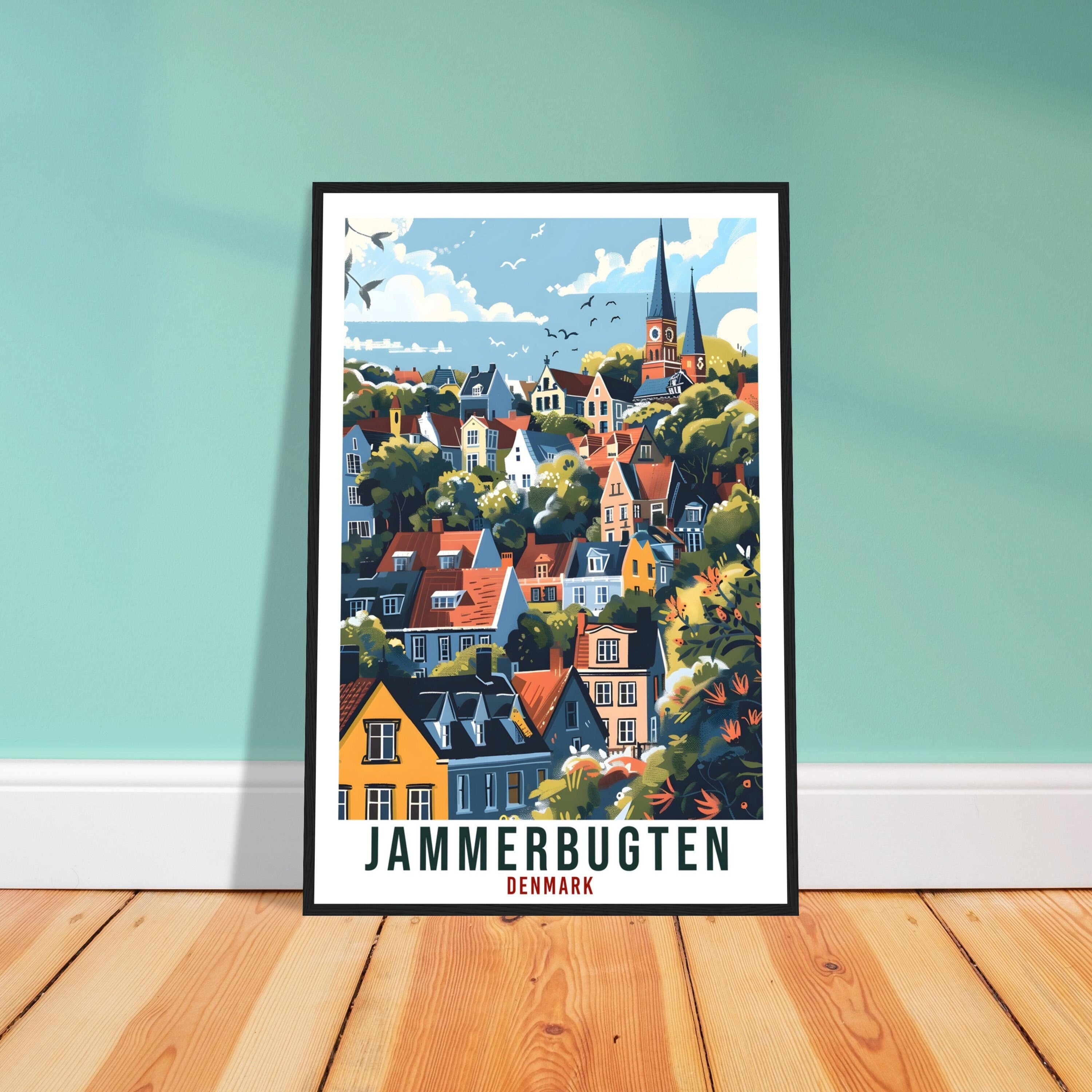 Jammerbugten Travel Print Denmark Wall Art Wall Hanging Décor Gift Art Lovers Gift Denmark Artwork Gift Jammerbugten Danish Travel Poster