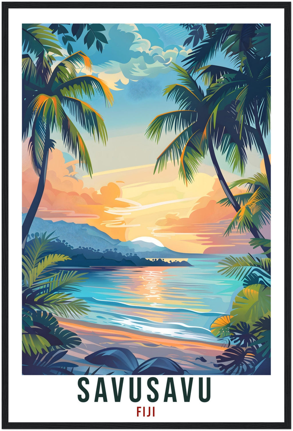 Savusavu Fiji Travel Print Fiji Wall Art Wall Hanging Home Décor Savusavu Gift Fiji Islands Landmark Artwork Travel Art Fijian Travel Poster