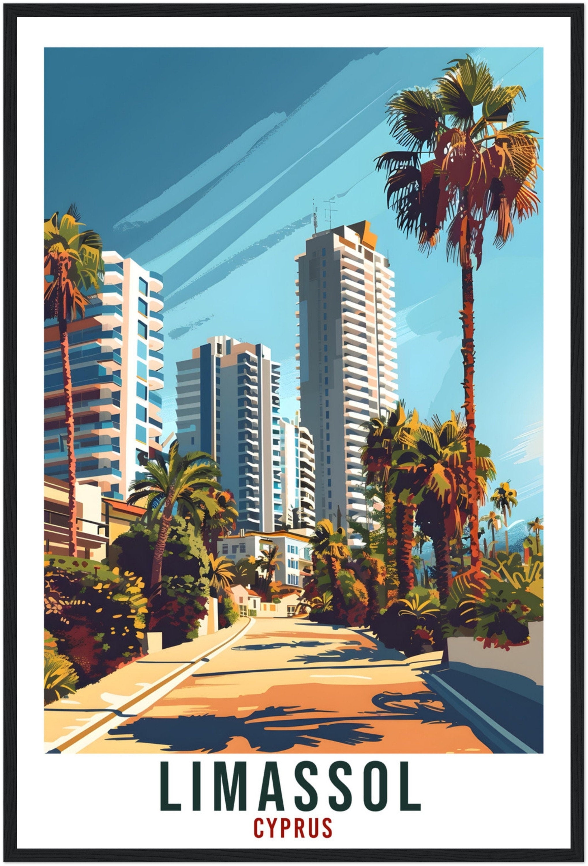 Limassol Cyprus Travel Print Cyprus Wall Art Wall Hanging Home Décor Limassol Gift Cyprus Landmark Artwork Gift Cyprus Holiday Travel Poster