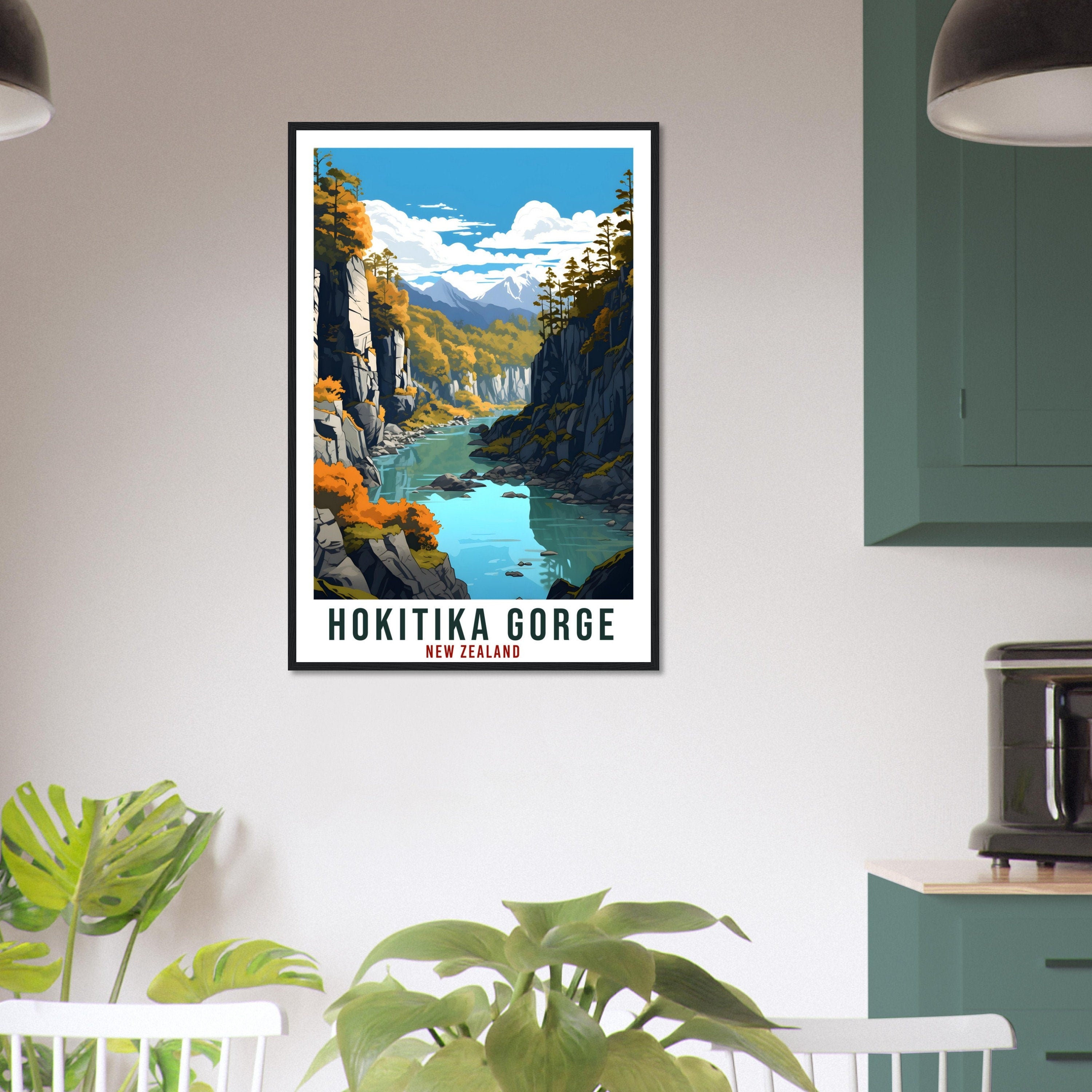 Hokitika Gorge Travel Print Wall Art Hokitika Gorge New Zealand Artwork Art Gifts Hokitika Gorge Travel Poster New Zealand Art Lovers Gift
