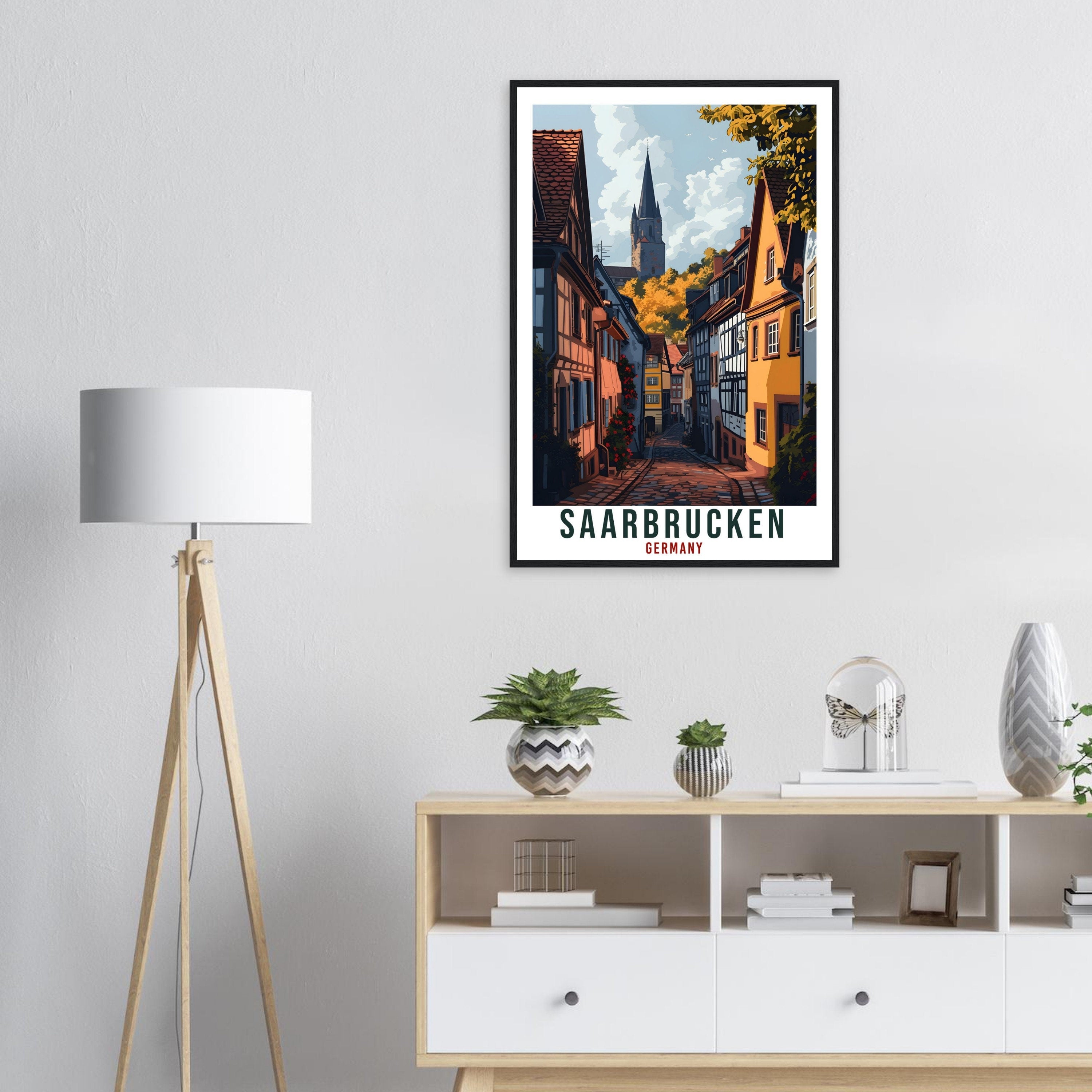 Saarbrucken Travel Print Germany Home Decoration German City Wall Art Gift Wall Hanging Art Lover Germany Artwork Saarbrucken Travel Poster